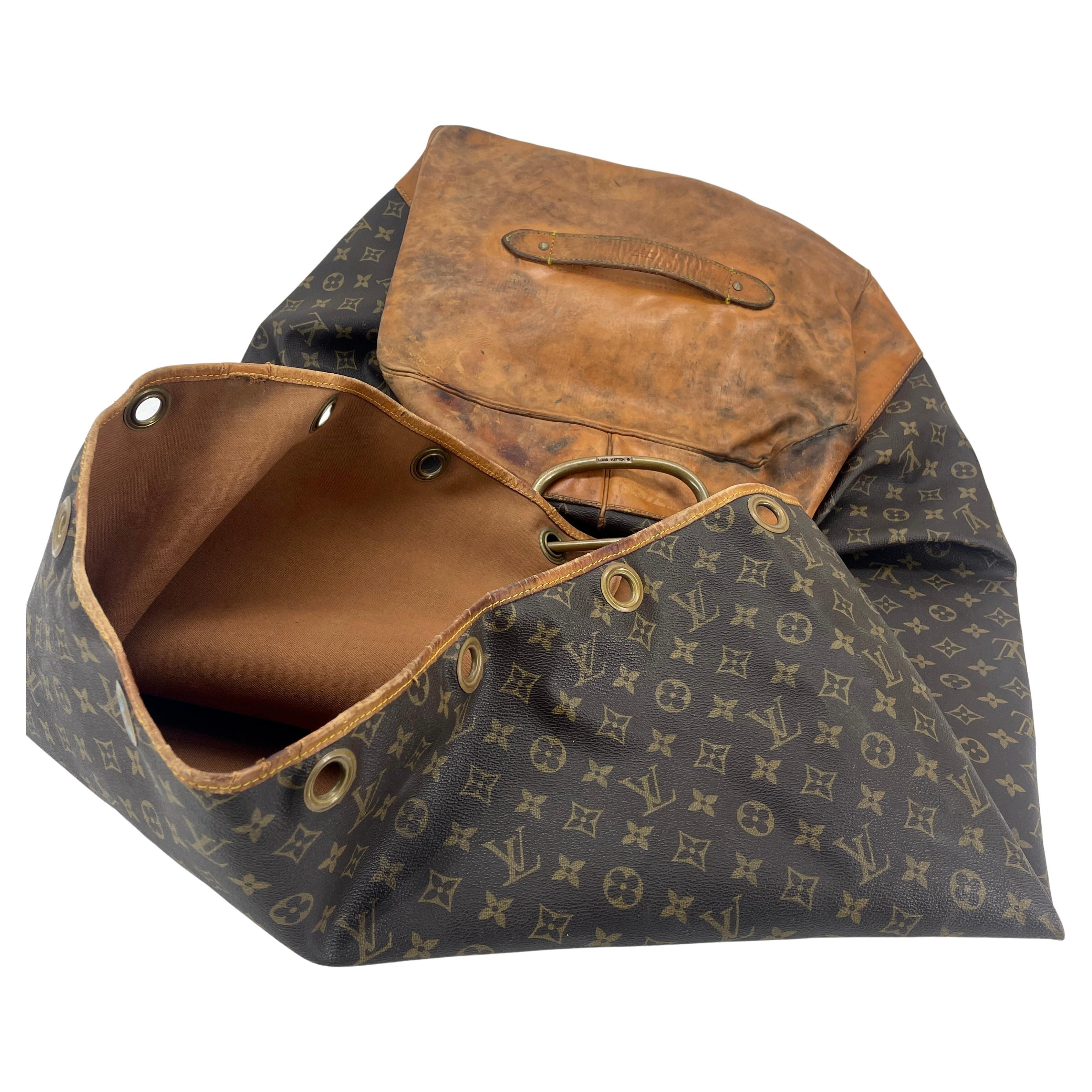 Fait main Grand sac de voyage vintage Louis Vuitton Marin en cuir de vachette 