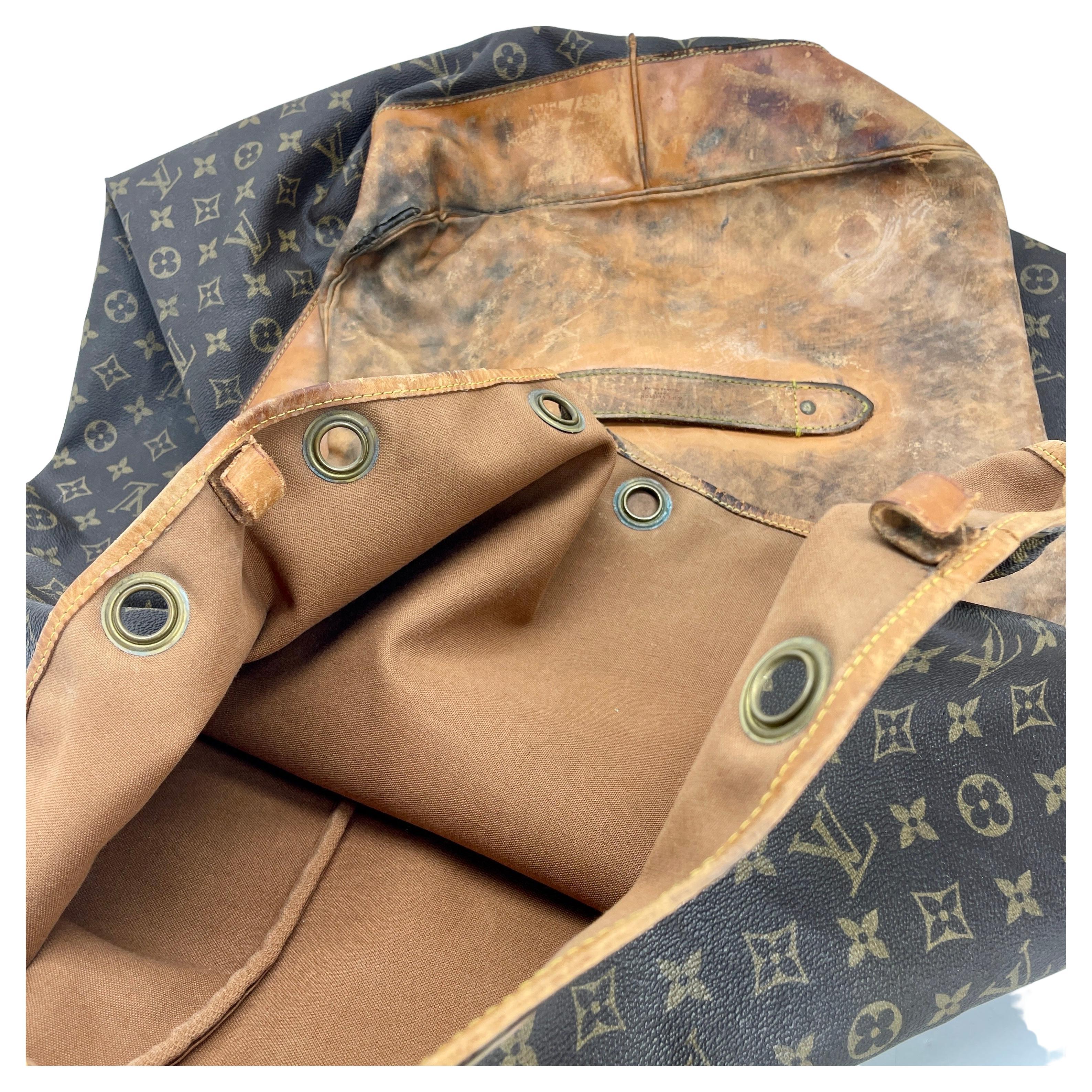 Grand sac de voyage vintage Louis Vuitton Marin en cuir de vachette  Bon état à Haddonfield, NJ