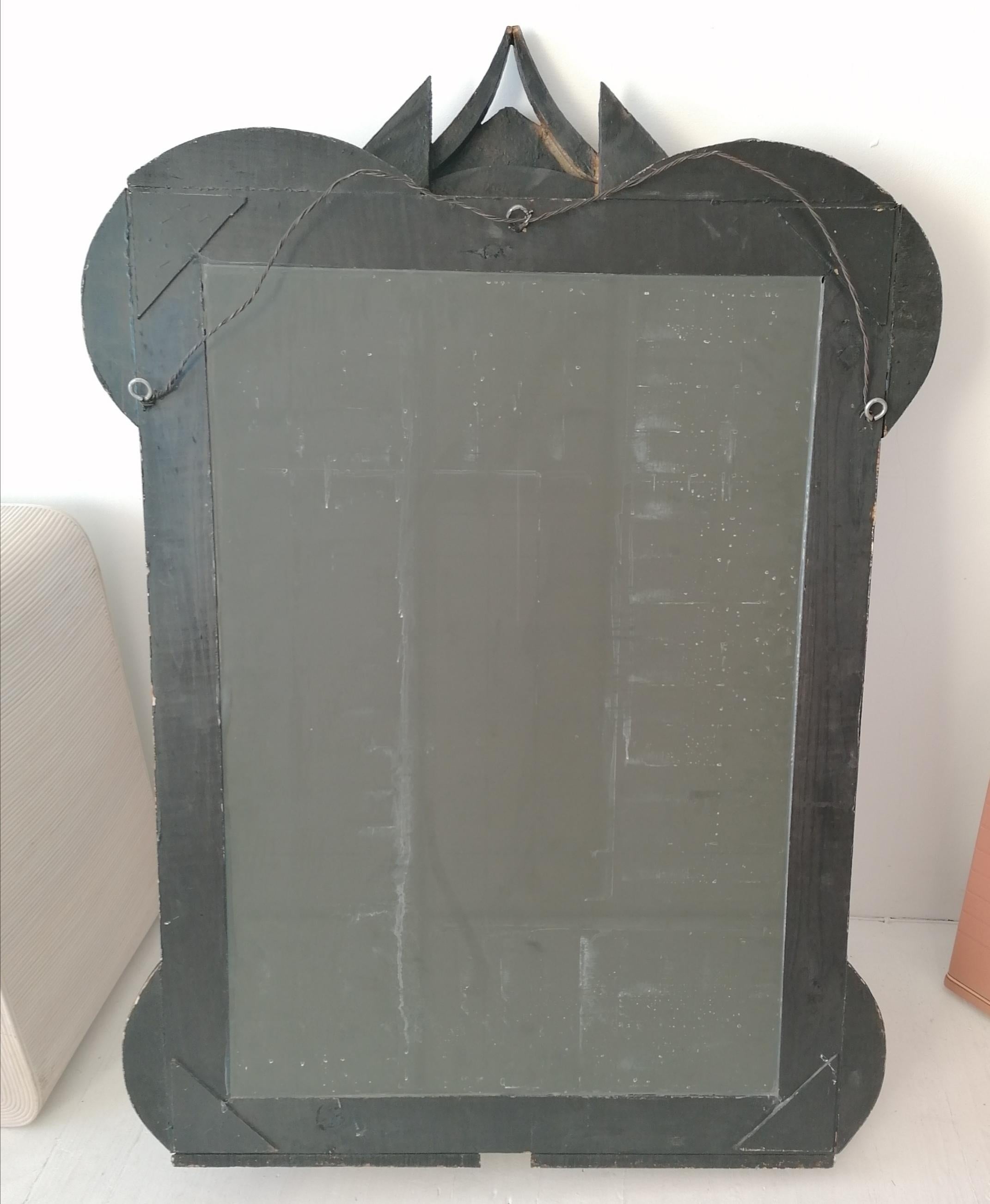 Large Vintage Louise Nevelson Style Brutalist Mirror, USA, C1960s 5