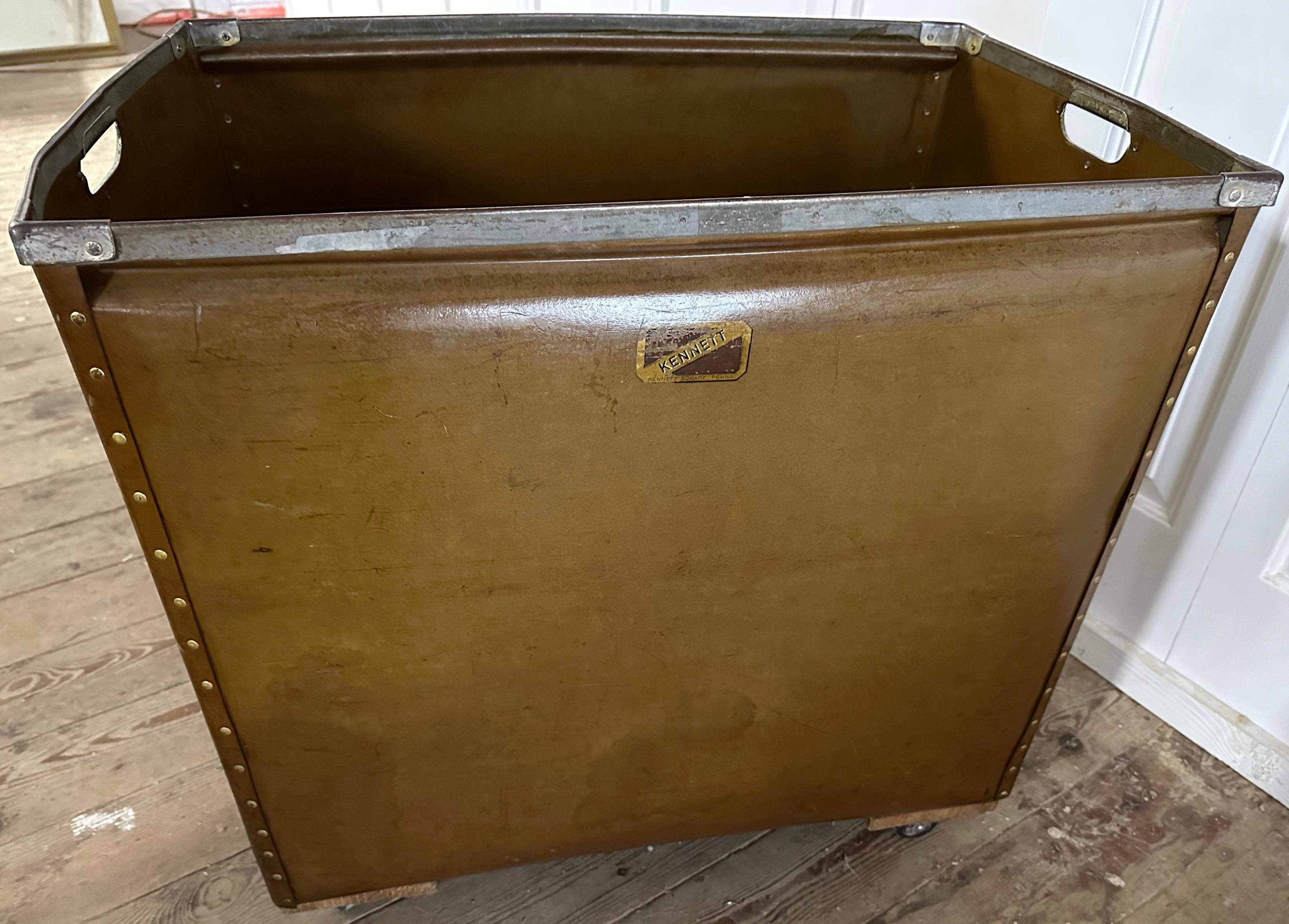 Pressed Large Vintage Mail Bin or Storage Cart For Sale