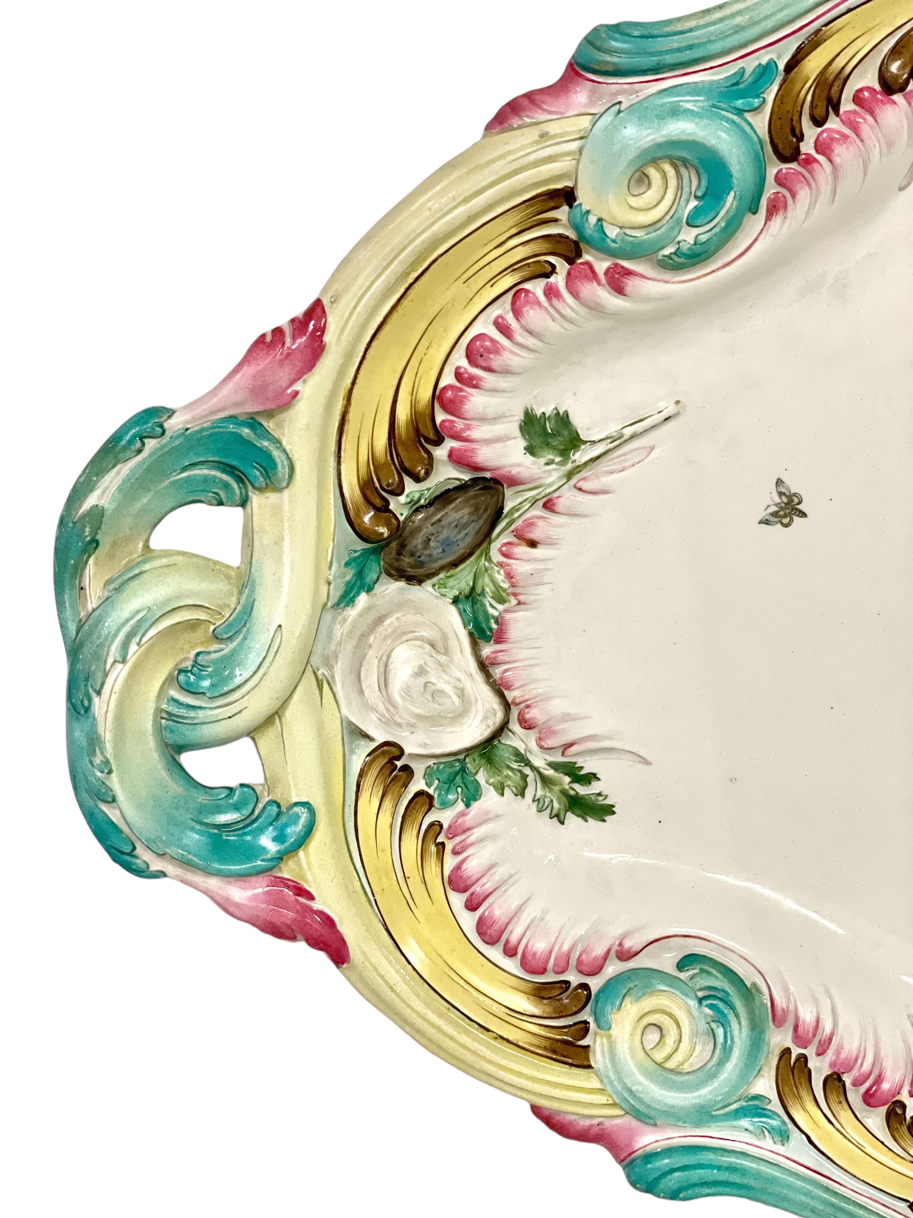 French 19th Century Large Majolica Serving Platter For Sale