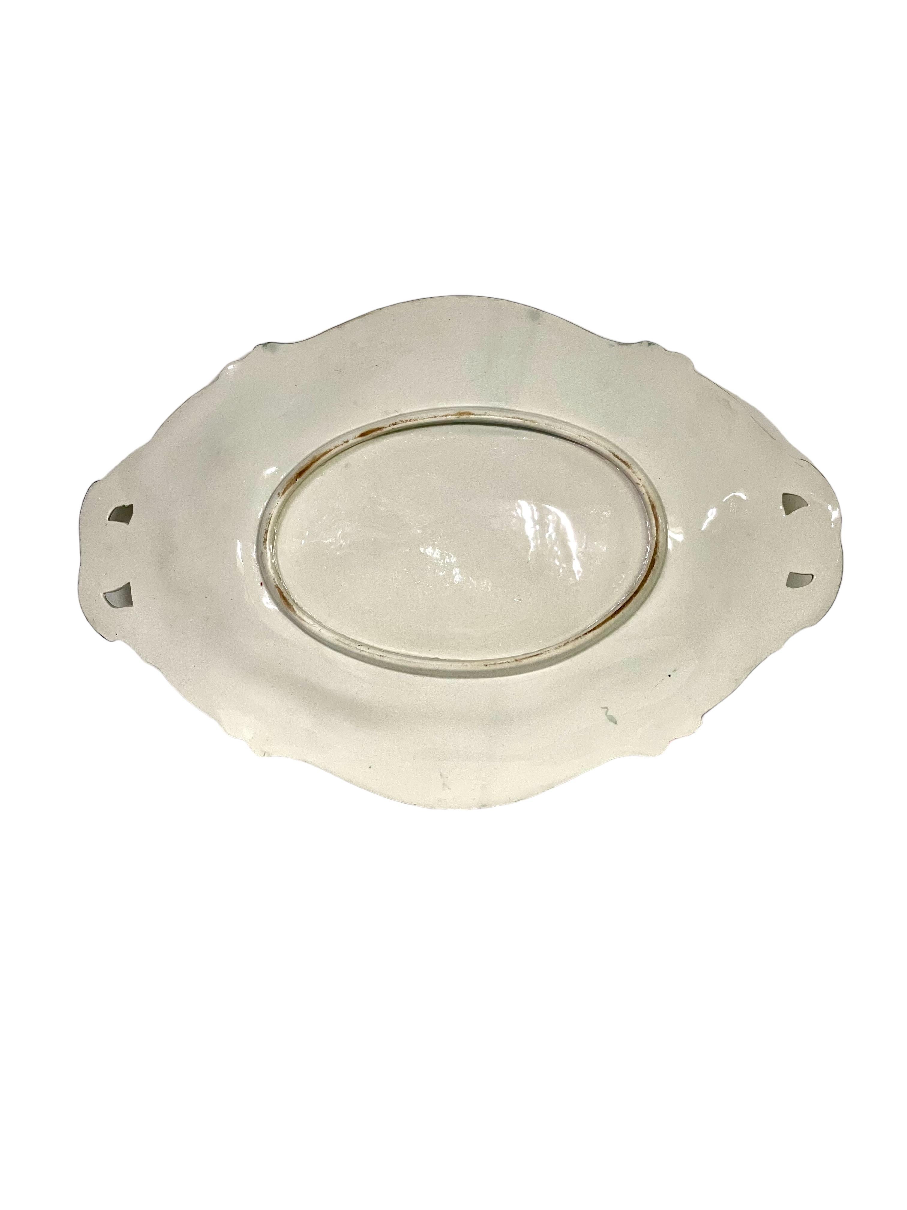 19th Century Large Majolica Serving Platter For Sale 3