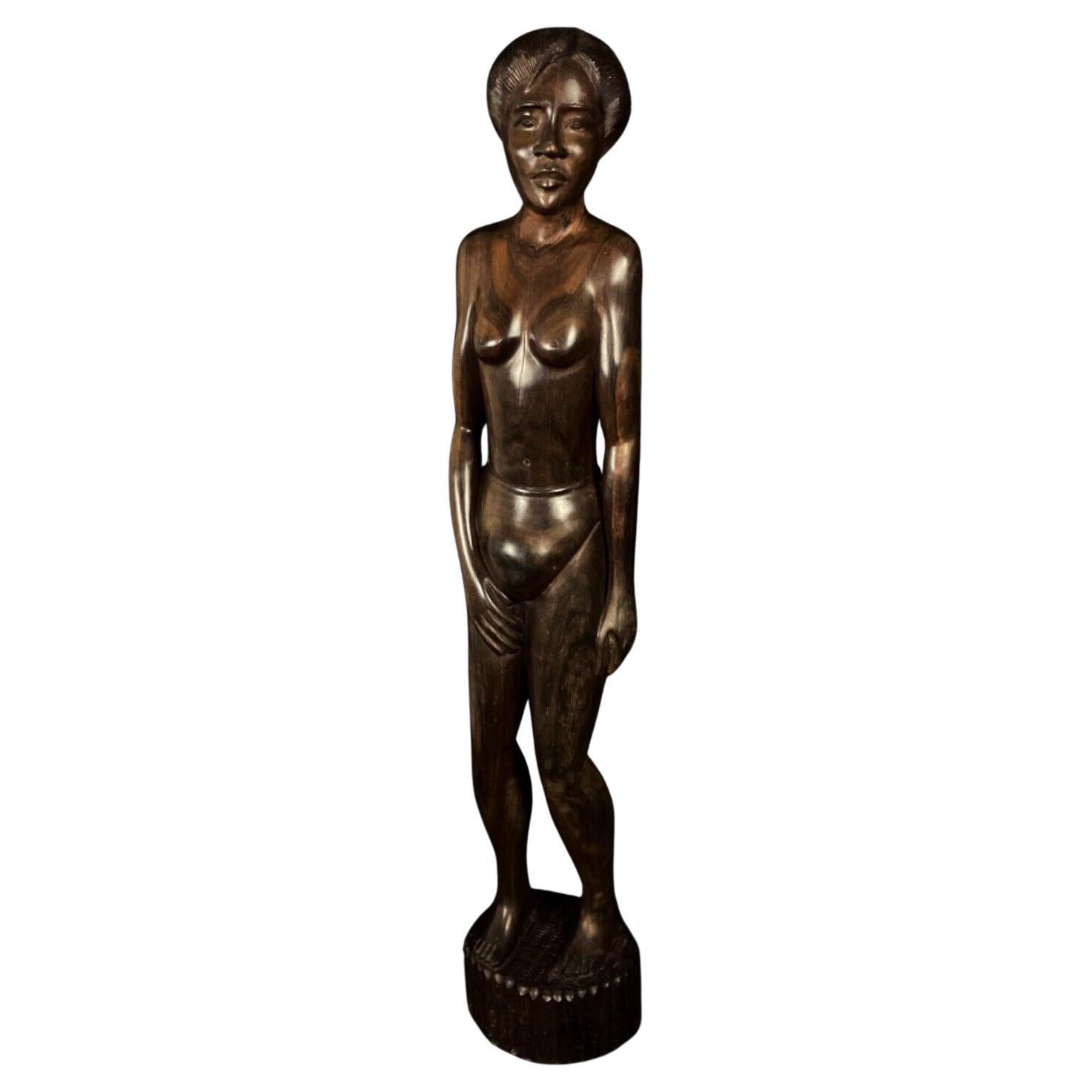 Large Vintage Malagasy Hand-Carved Rosewood Sculpture – 1950s - 2Y409