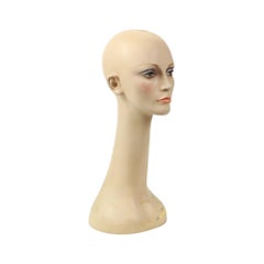 Large Vintage Mannequin Display Head Female Mannequin 52cm