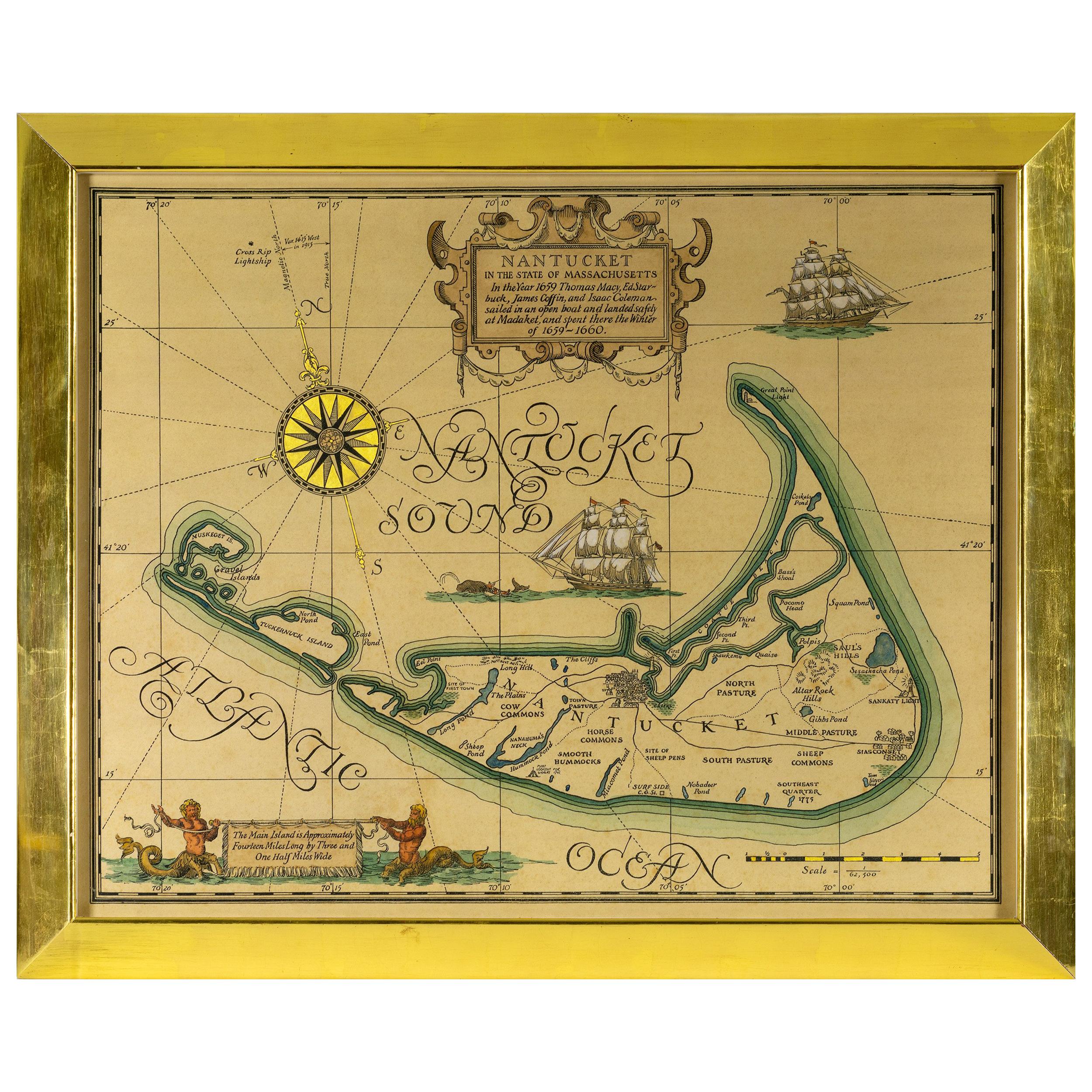 Vintage Map of Nantucket