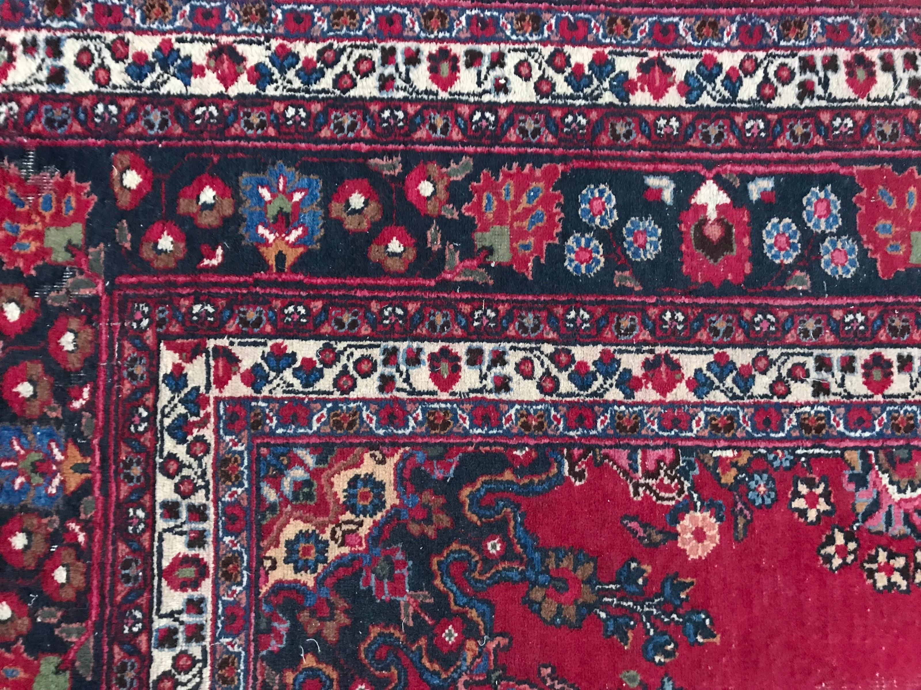 Bobyrug's Großer Vintage Mashhad-Teppich im Angebot 3