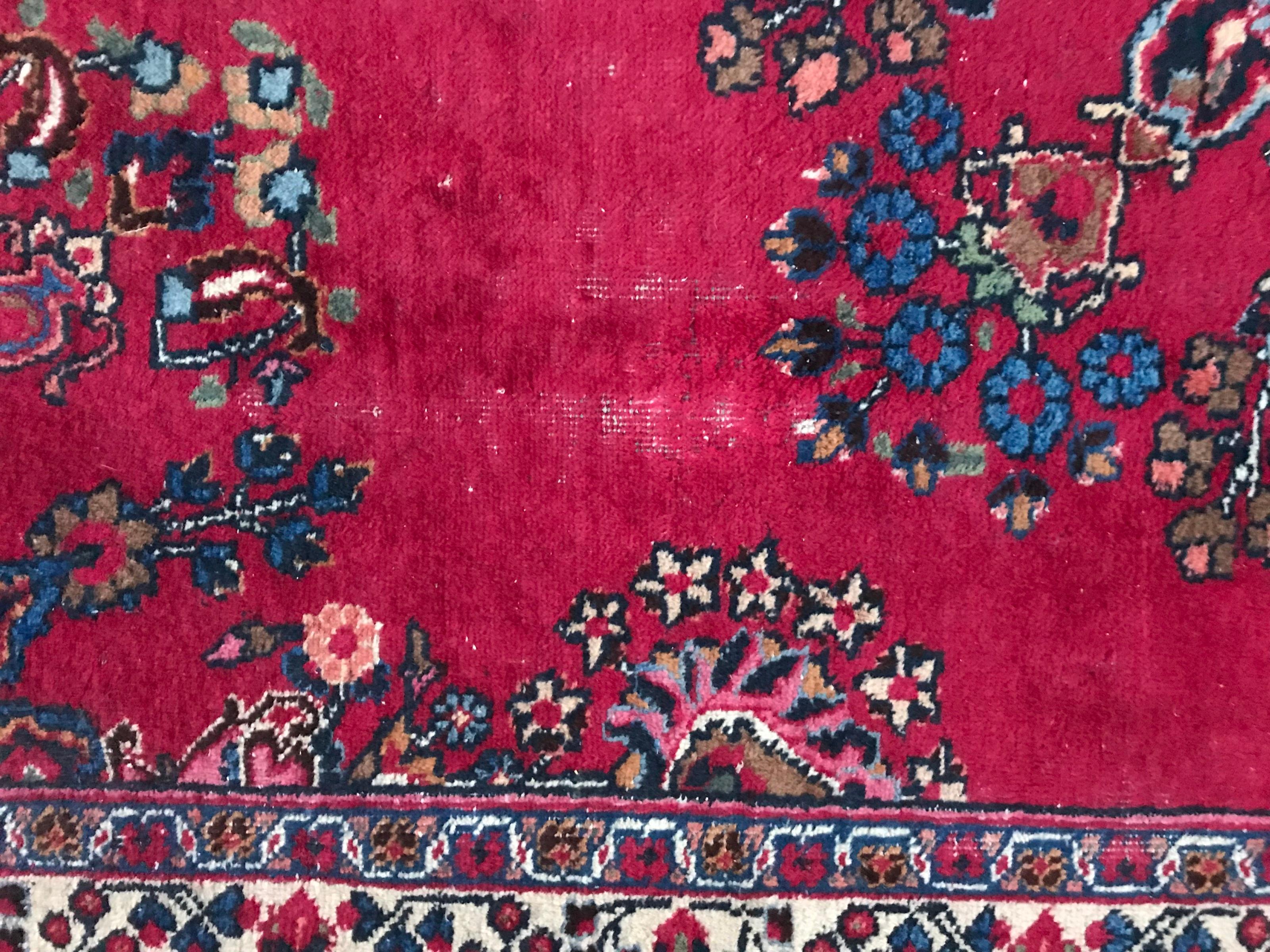 Cotton Bobyrug’s Large Vintage Mashhad Rug For Sale