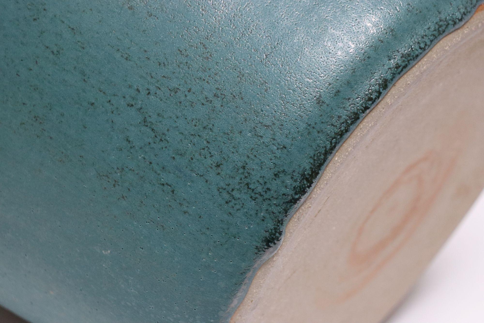 Grand vase vintage en céramique émaillée matte sarcelle et vert par Deanna Nichols en vente 11