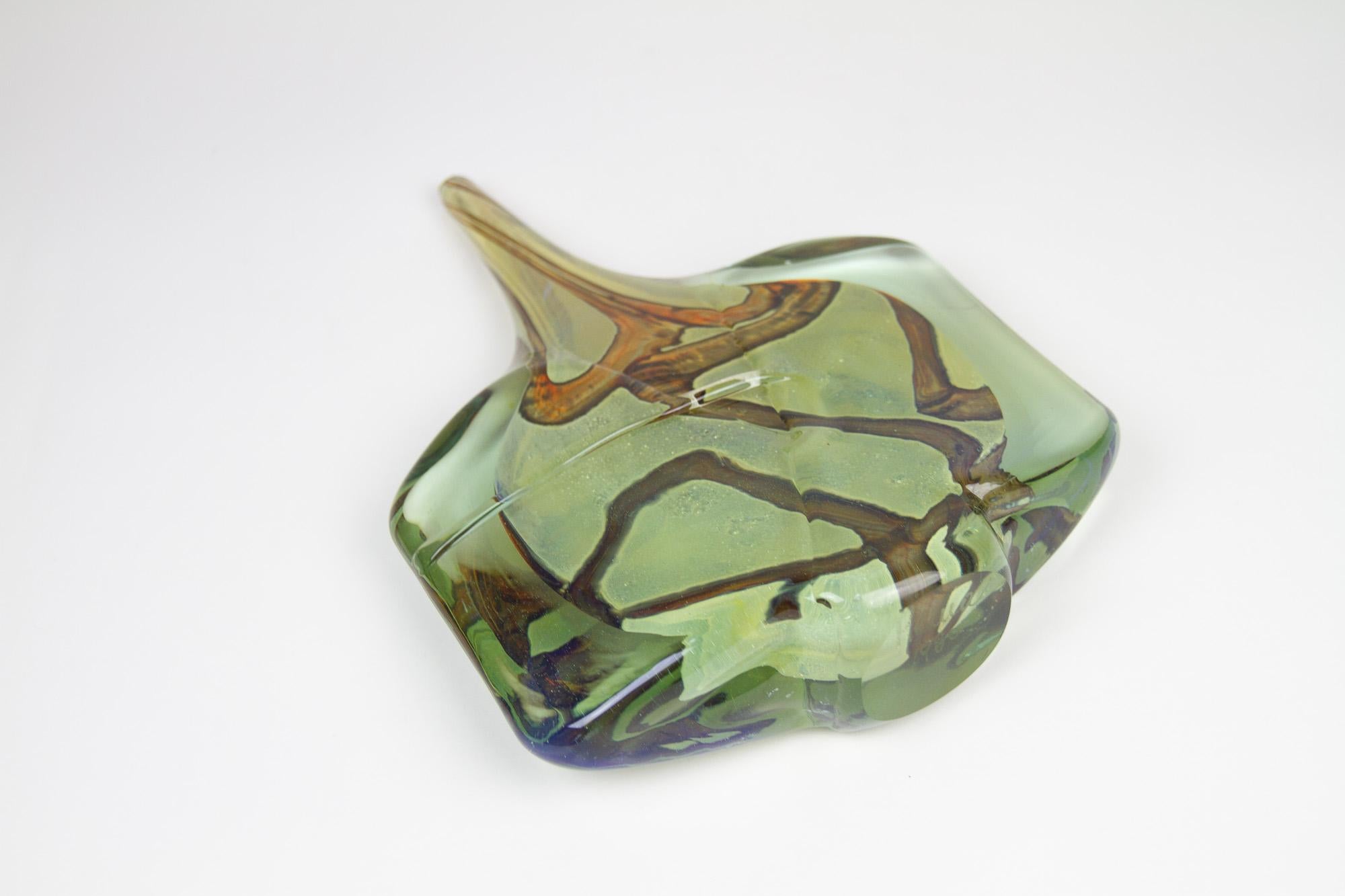 Large Vintage Mdina Glass Fish Vase by Michael Harris, 1980. For Sale 1