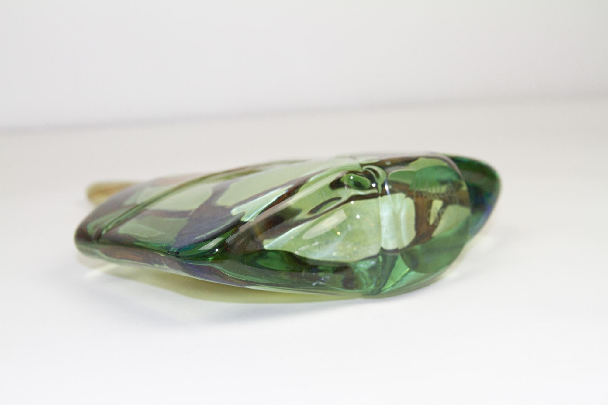 Large Vintage Mdina Glass Fish Vase by Michael Harris, 1980. For Sale 3