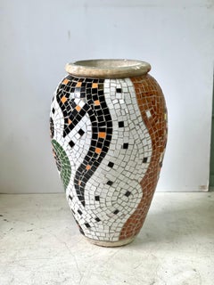 Large Vintage Mediterranean Mosaic Planter