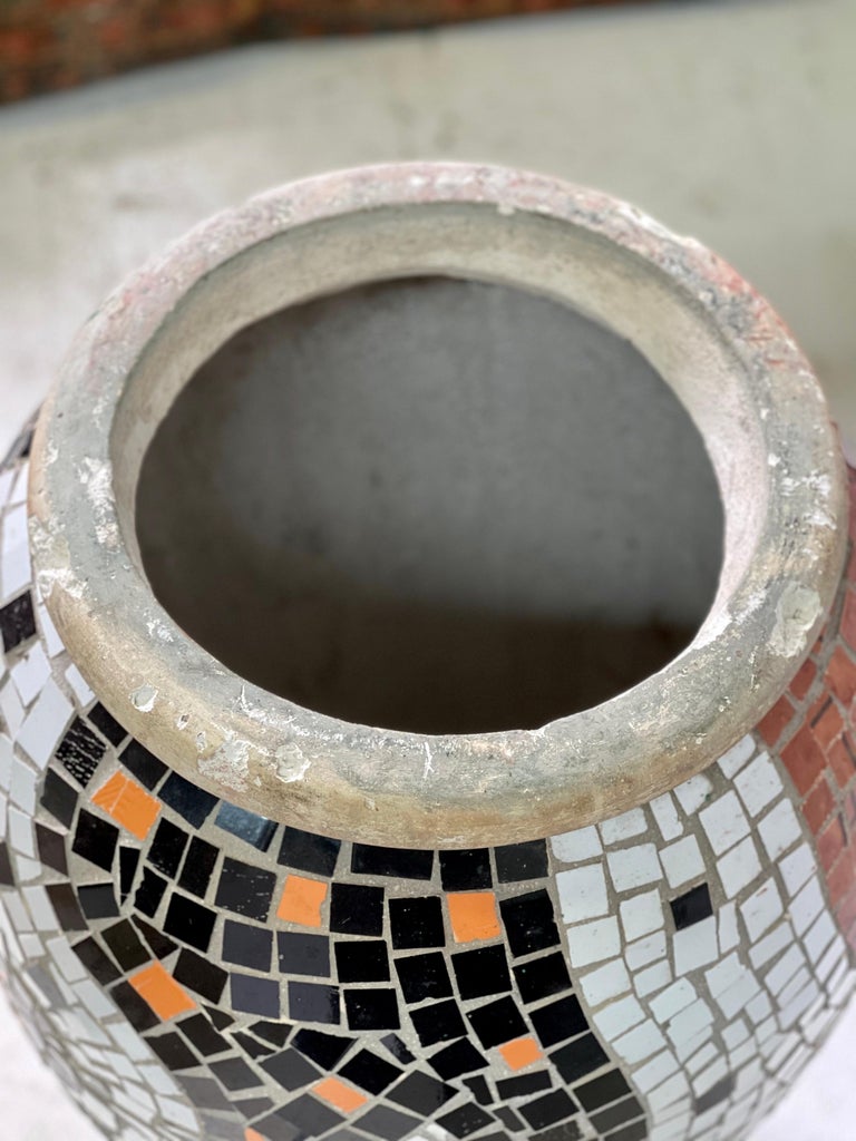 Large Vintage Mediterranean Mosaic Planter For Sale at 1stDibs large