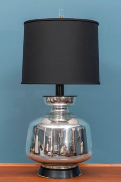 Large Vintage Mercury Glass Table Lamp
