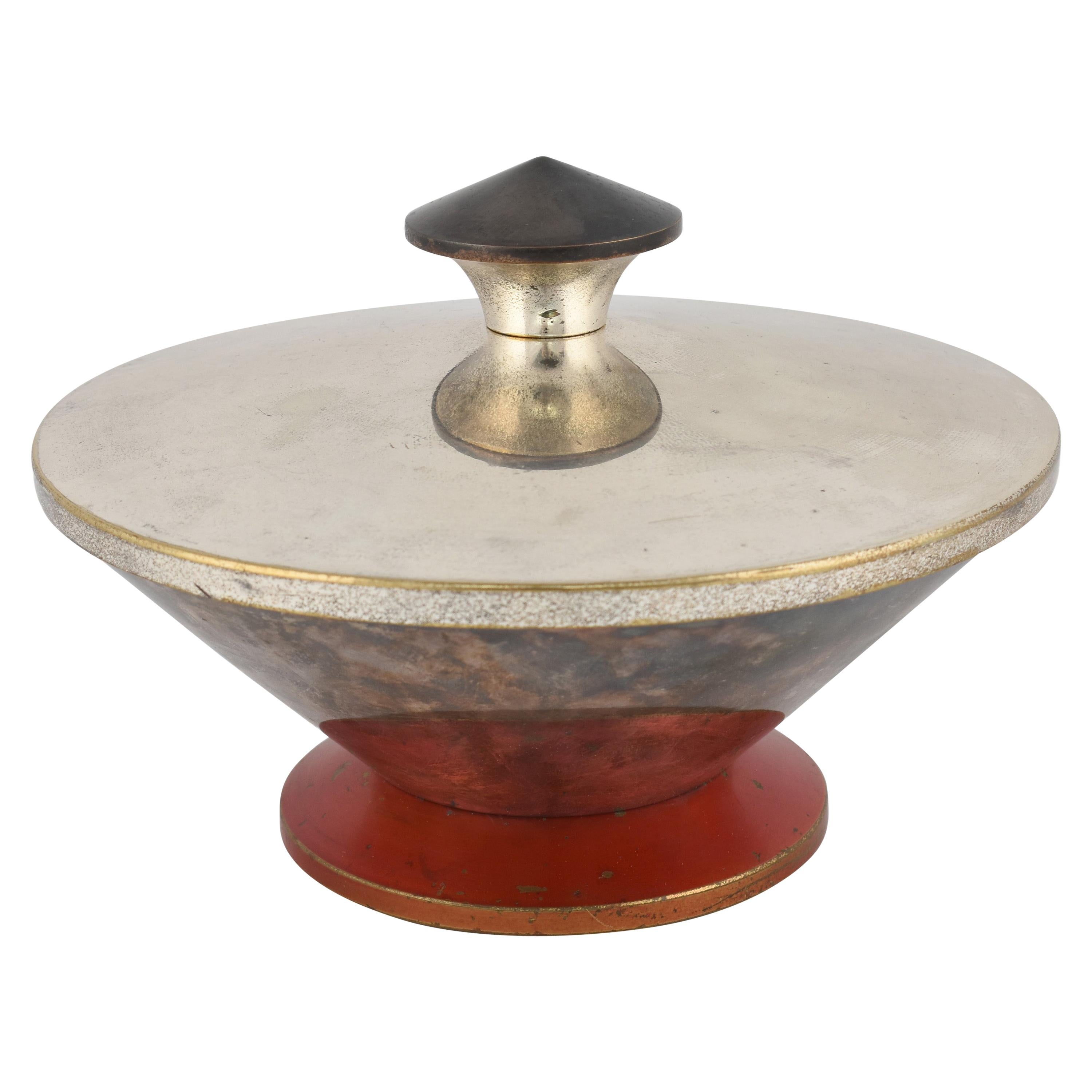 Large Vintage Metal Art Deco Box by Berlin ElectroPlatedWarenFabrik