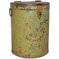 Large Vintage Metal Barrel