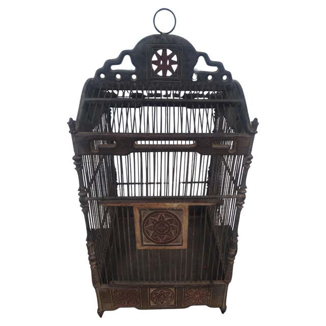 Illustration of Vintage Style Bird Cages With A Large Capacity