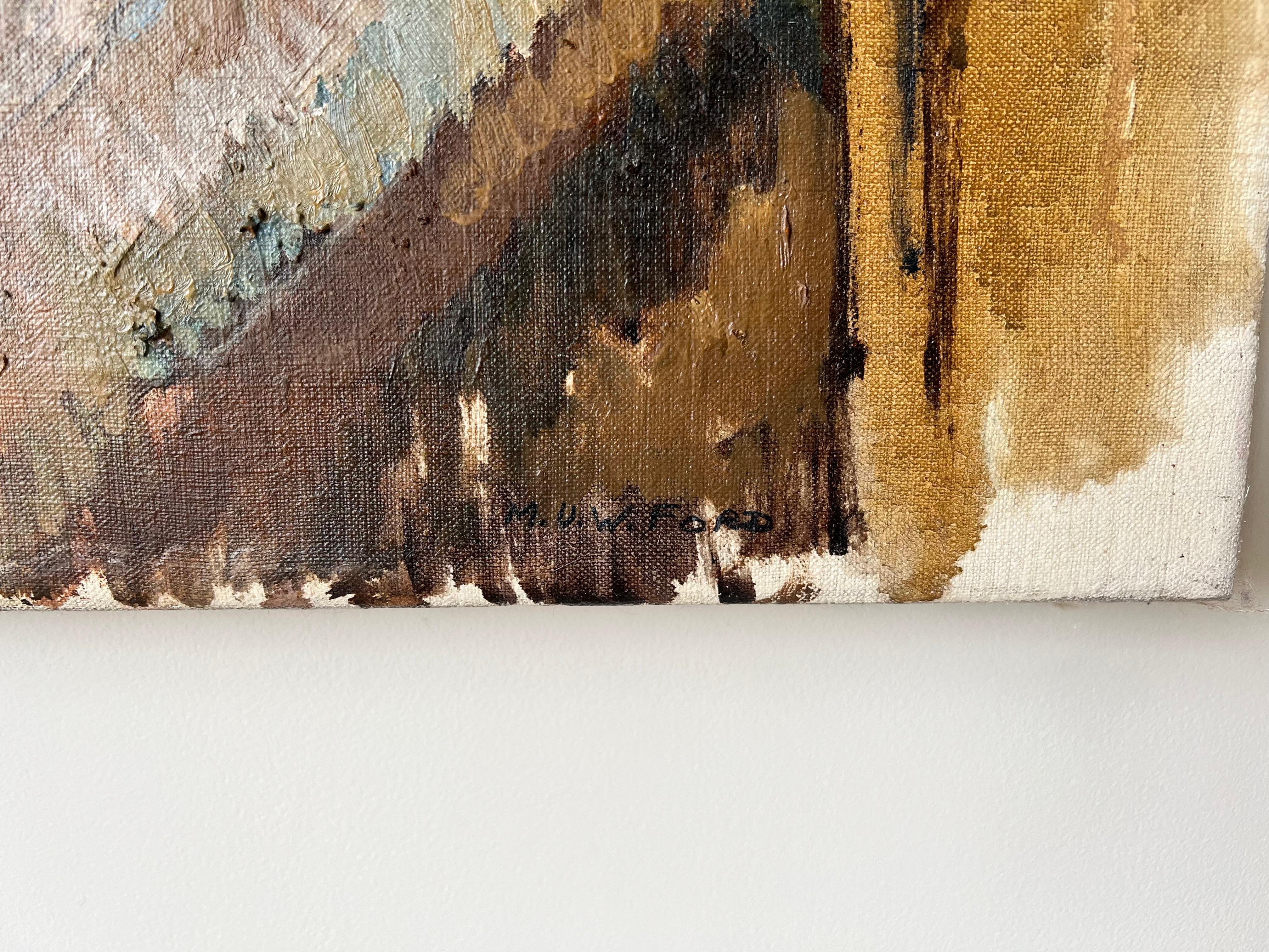 Tela Grande quadro di natura morta d'epoca della metà del XX secolo, olio su tela, firmato in vendita