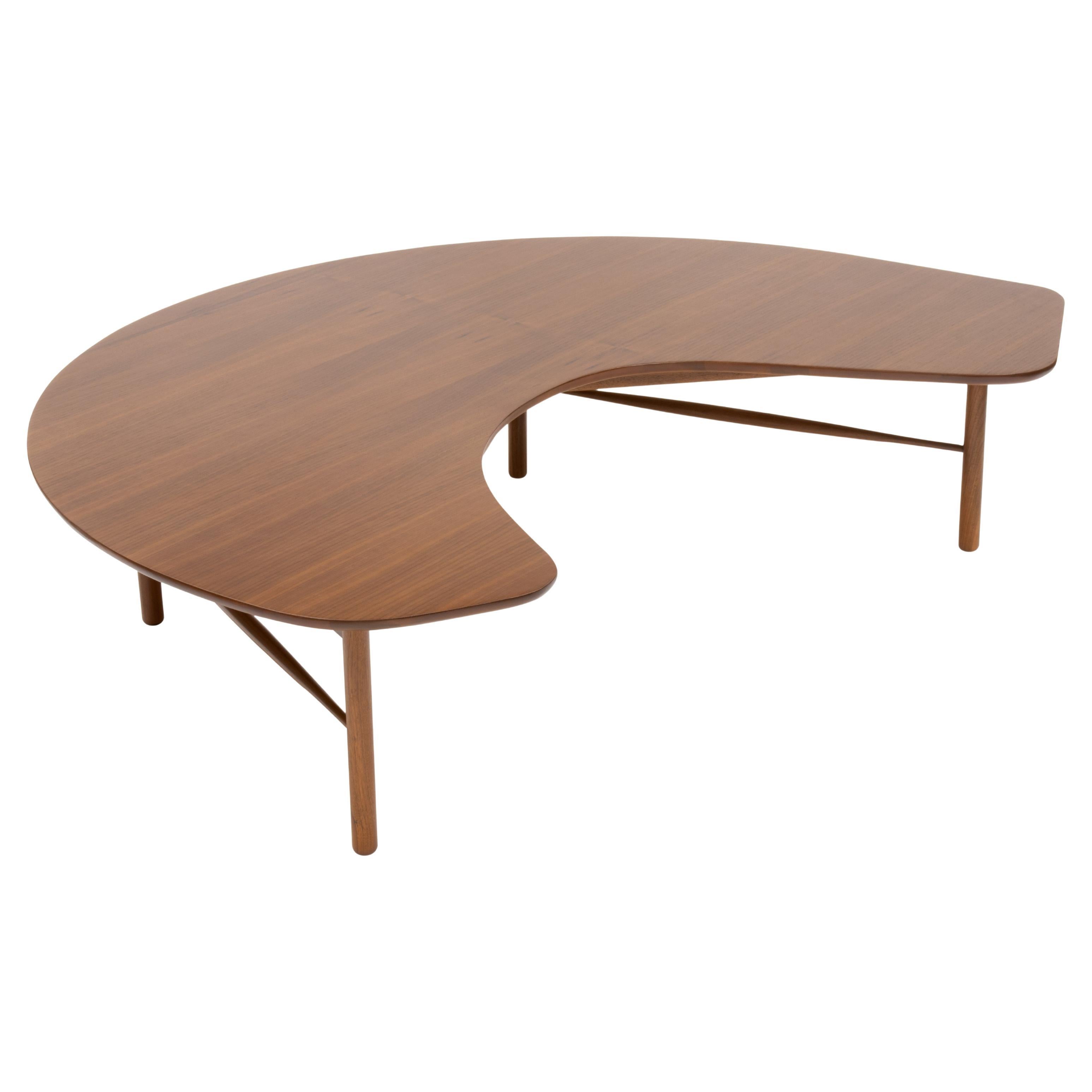 Large Vintage Mid Century "Crescent" Coffee Table by Greta Grossman For Sale