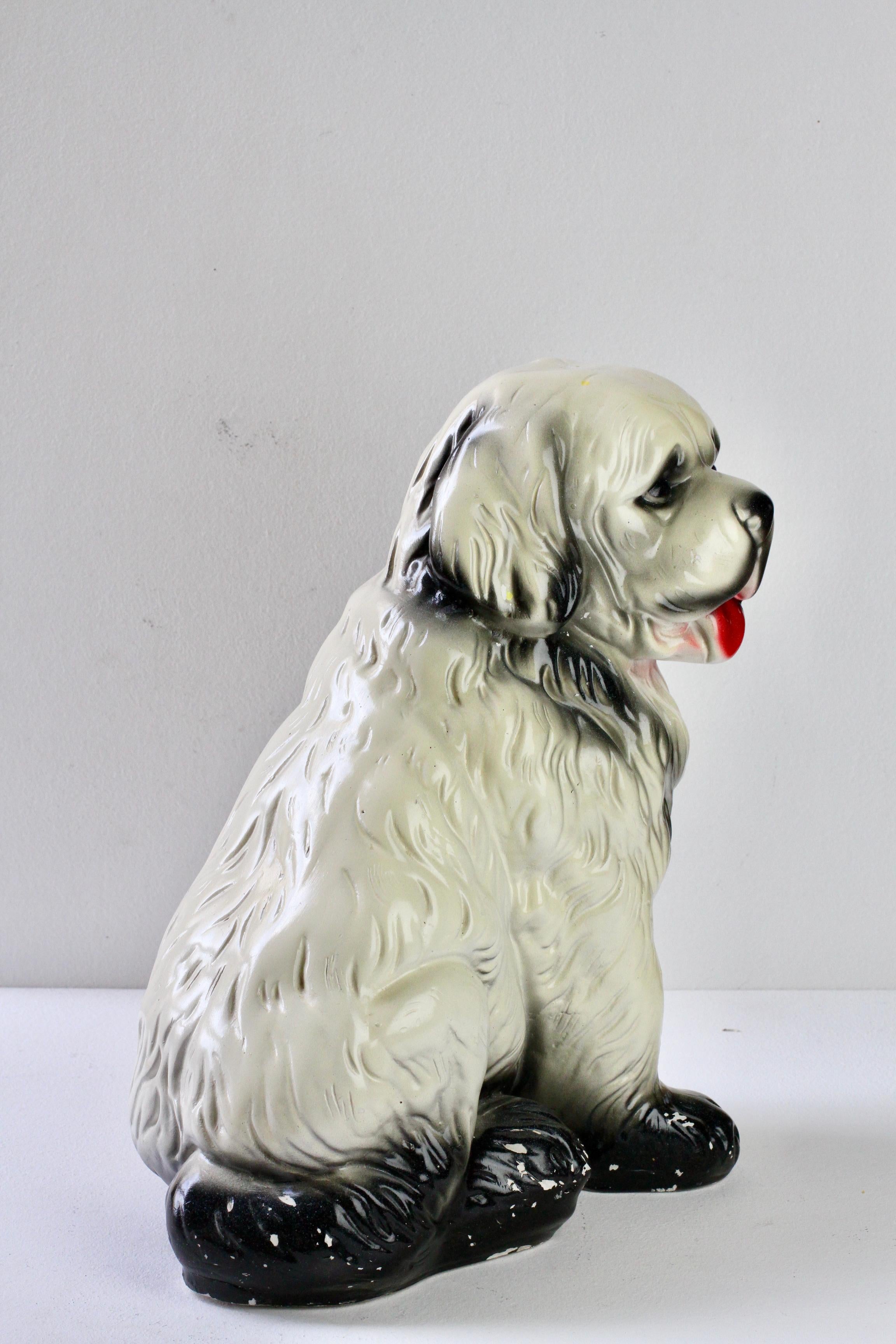 Grande scultura di cane San Bernardo in ceramica smaltata della metà del secolo scorso, circa 1960 in vendita 2