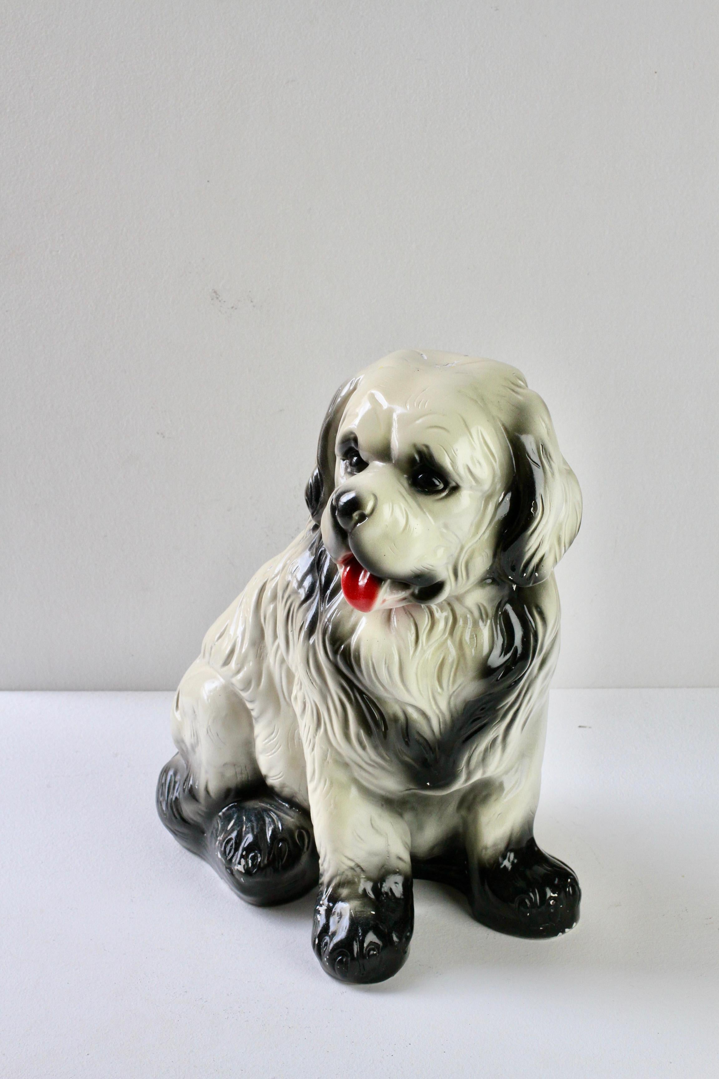 Grande scultura di cane San Bernardo in ceramica smaltata della metà del secolo scorso, circa 1960 in vendita 5