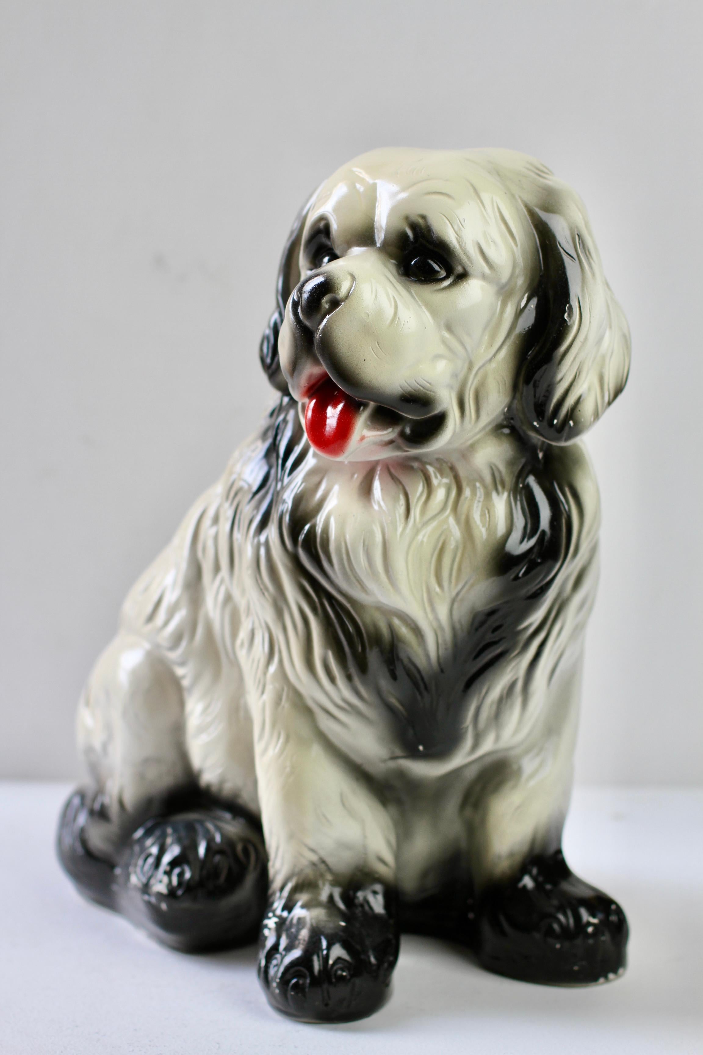 Grande scultura di cane San Bernardo in ceramica smaltata della metà del secolo scorso, circa 1960 in vendita 6