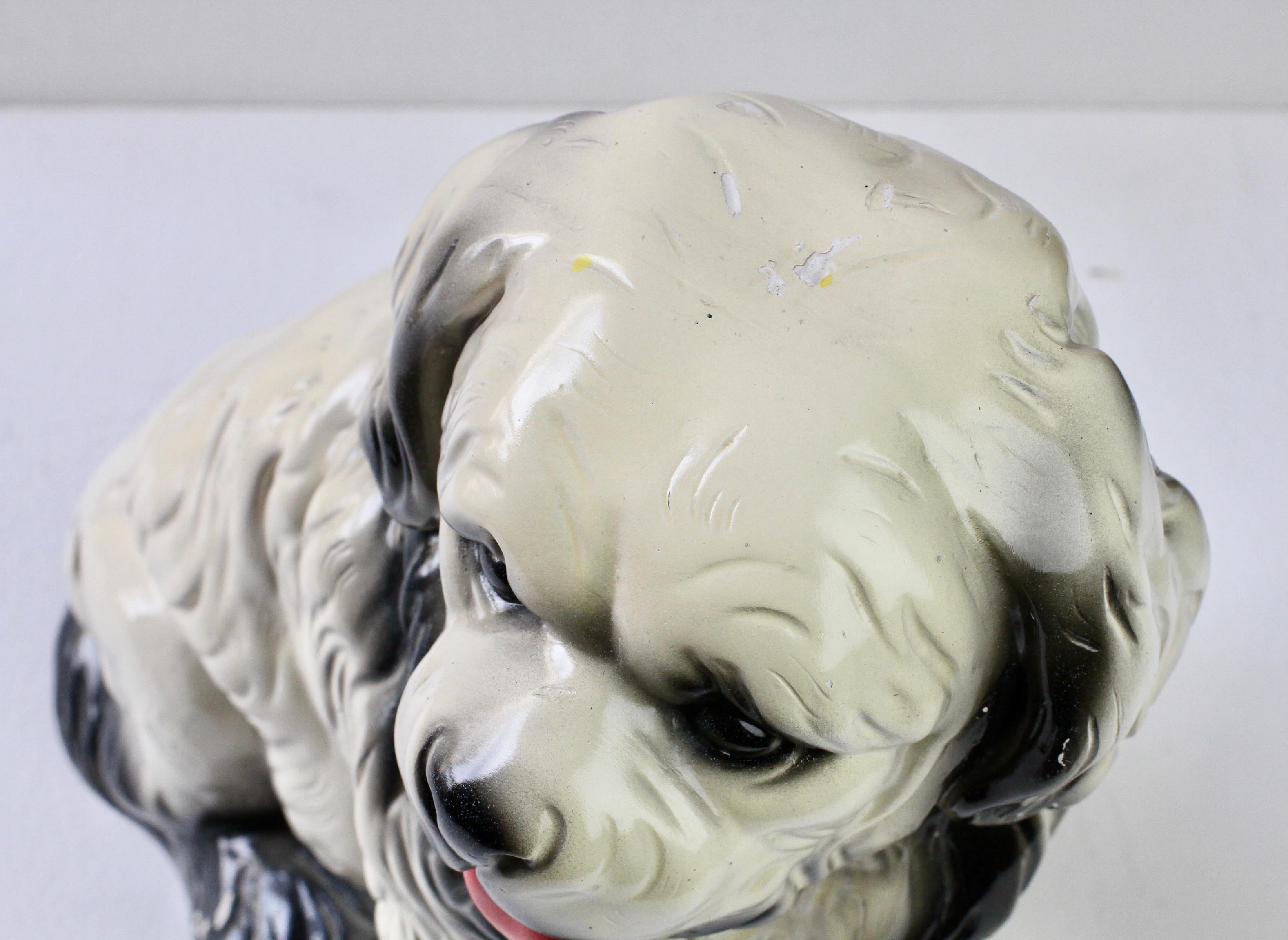 Grande scultura di cane San Bernardo in ceramica smaltata della metà del secolo scorso, circa 1960 in vendita 9