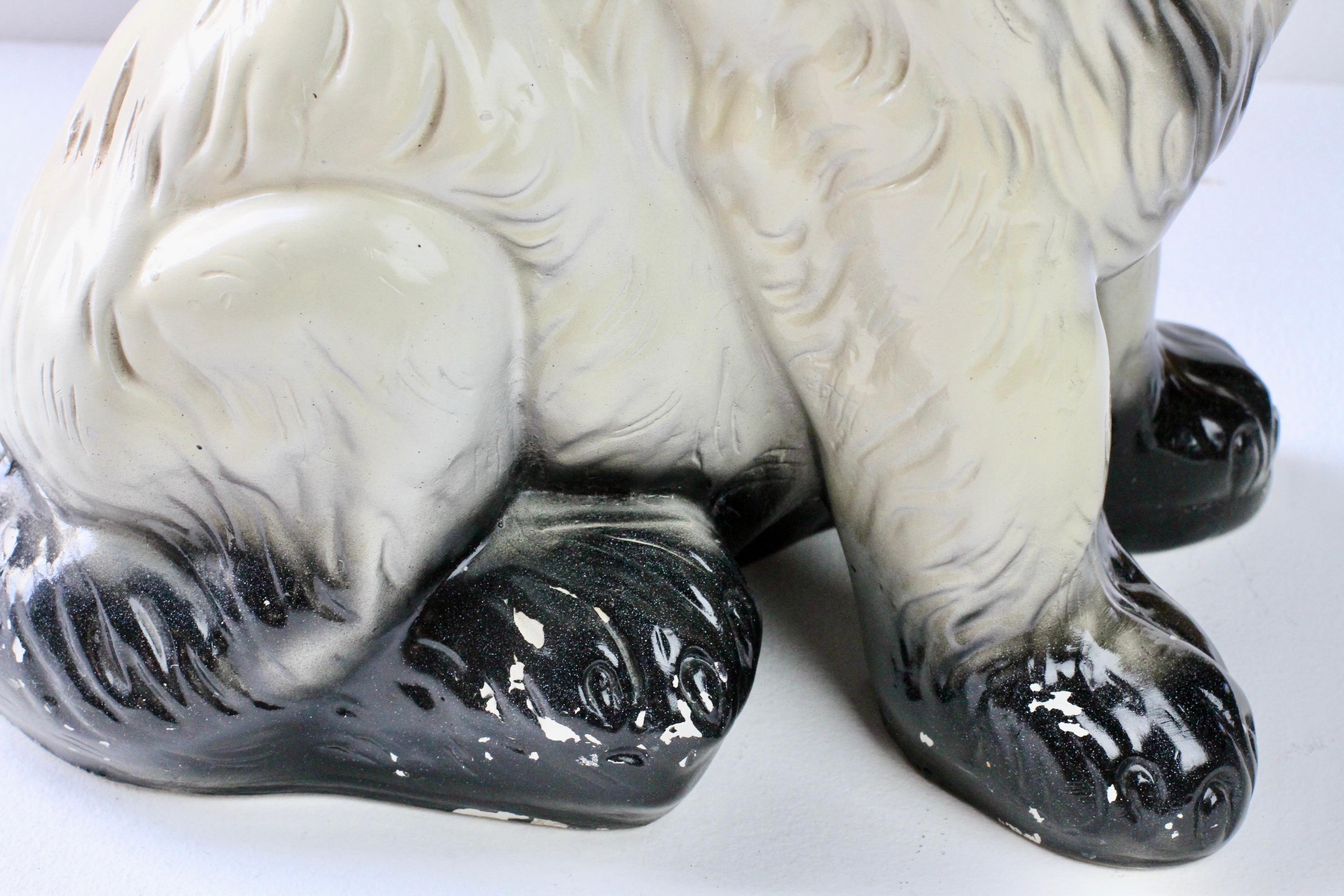 Grande scultura di cane San Bernardo in ceramica smaltata della metà del secolo scorso, circa 1960 in vendita 11
