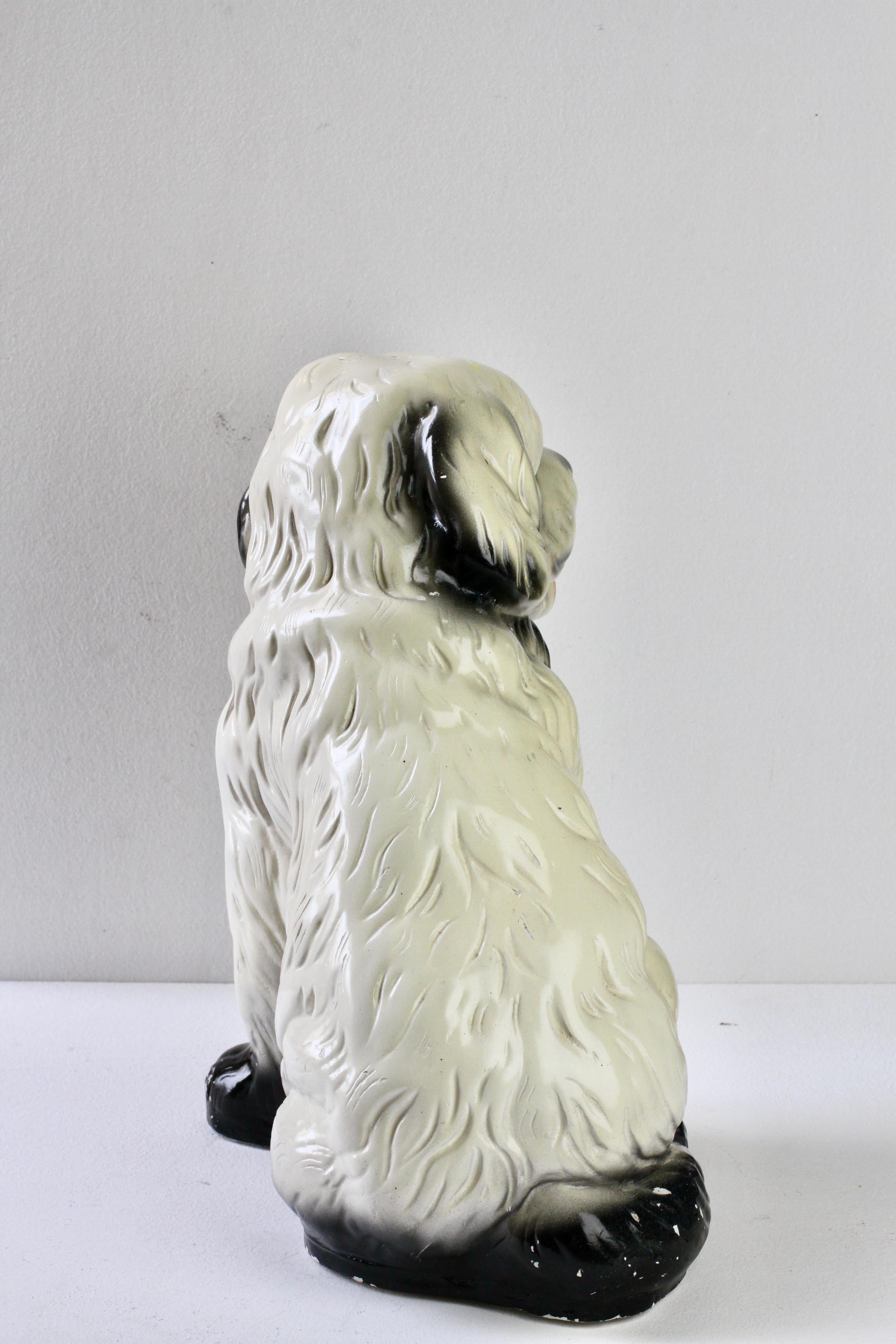Grande scultura di cane San Bernardo in ceramica smaltata della metà del secolo scorso, circa 1960 in vendita 1