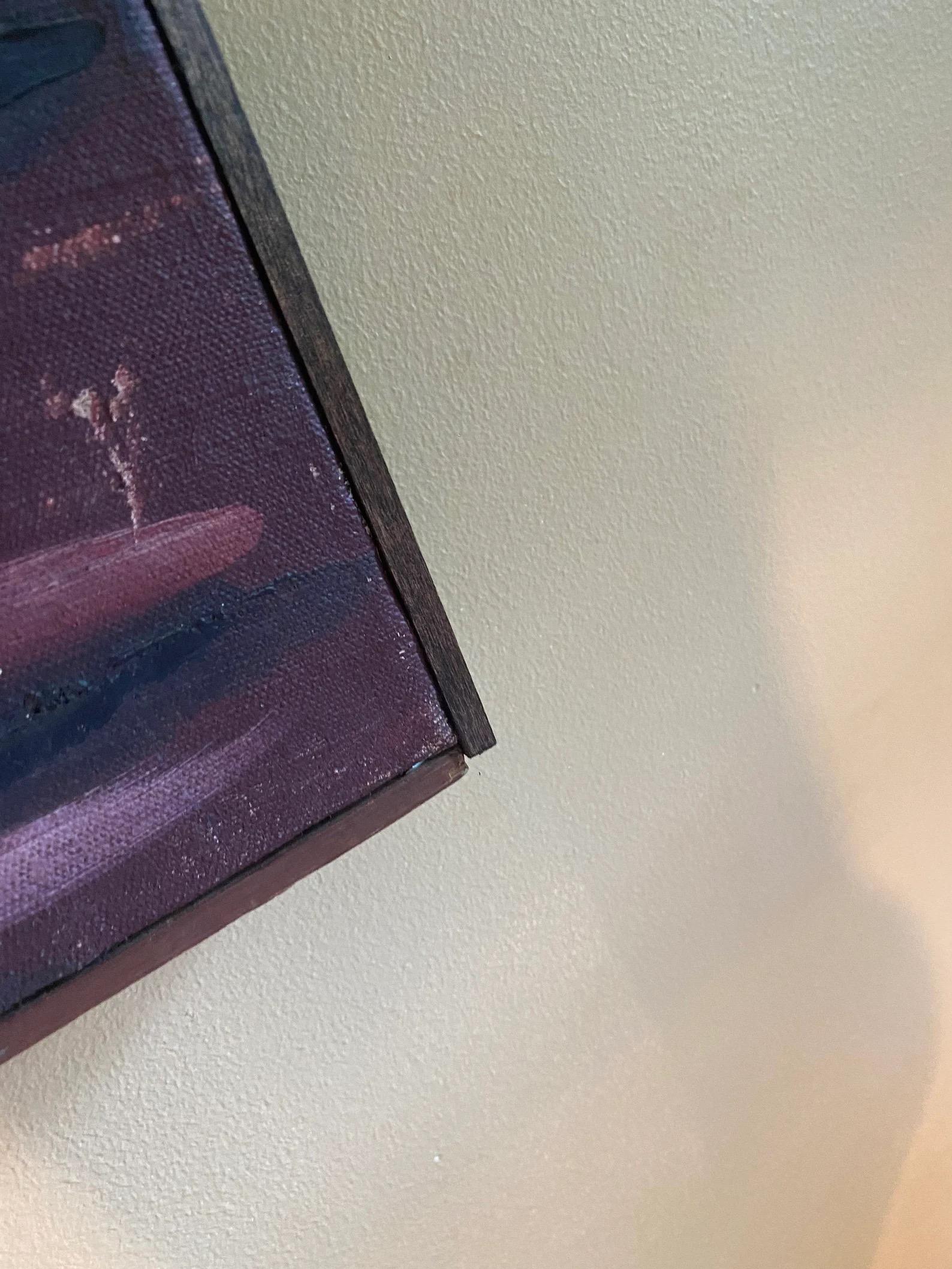 Große Vintage Mid Century Mann auf Boot Gemälde, signiert im Zustand „Gut“ im Angebot in Elkton, MD