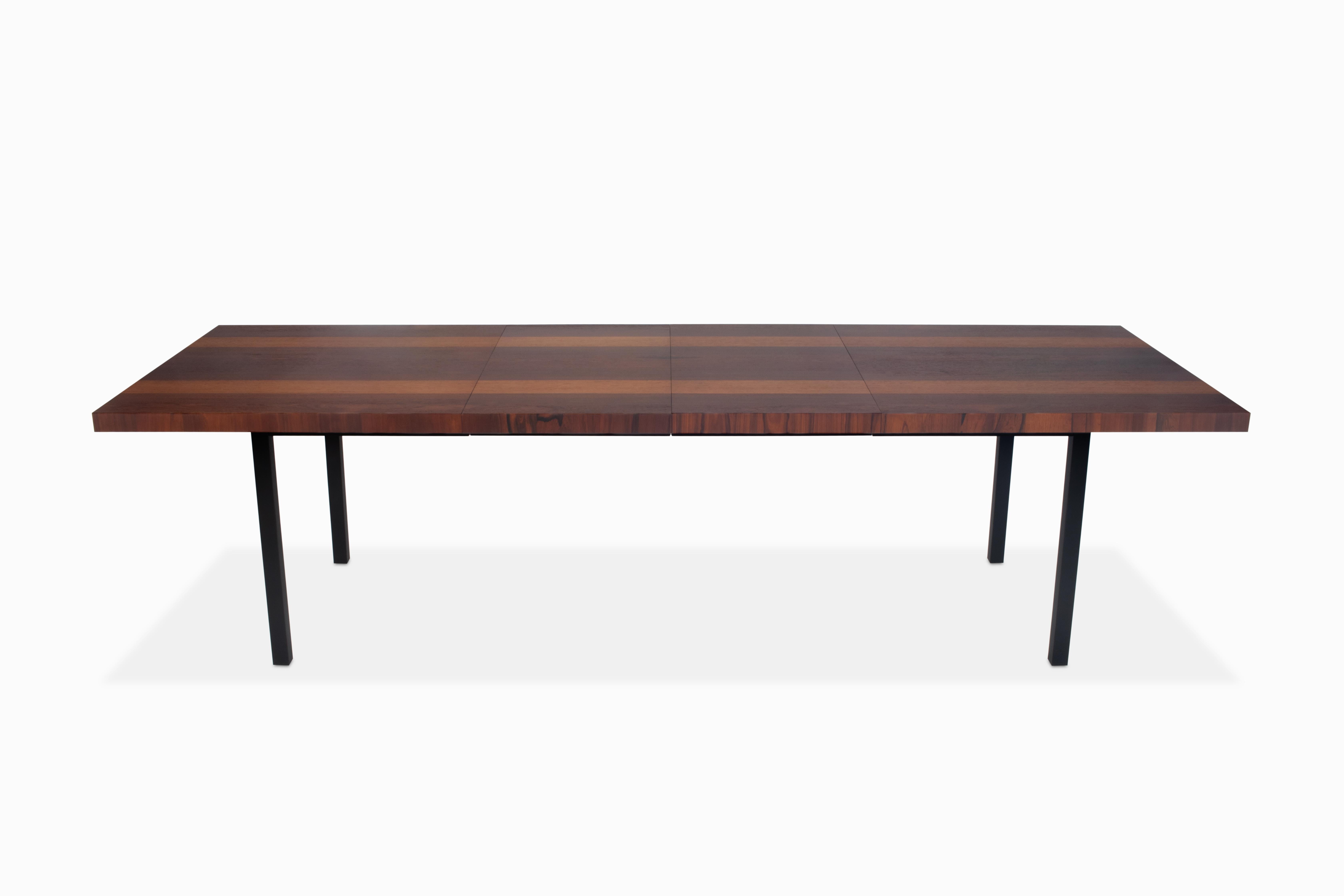 Mid-Century Modern Large Vintage Mid Century Mixed Wood Dining Table by Milo Baughman