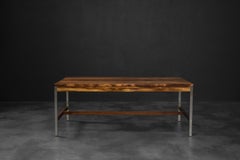 Large Vintage Mid-Century Modern Swedish Rosewood & Aluminum Coffee Table