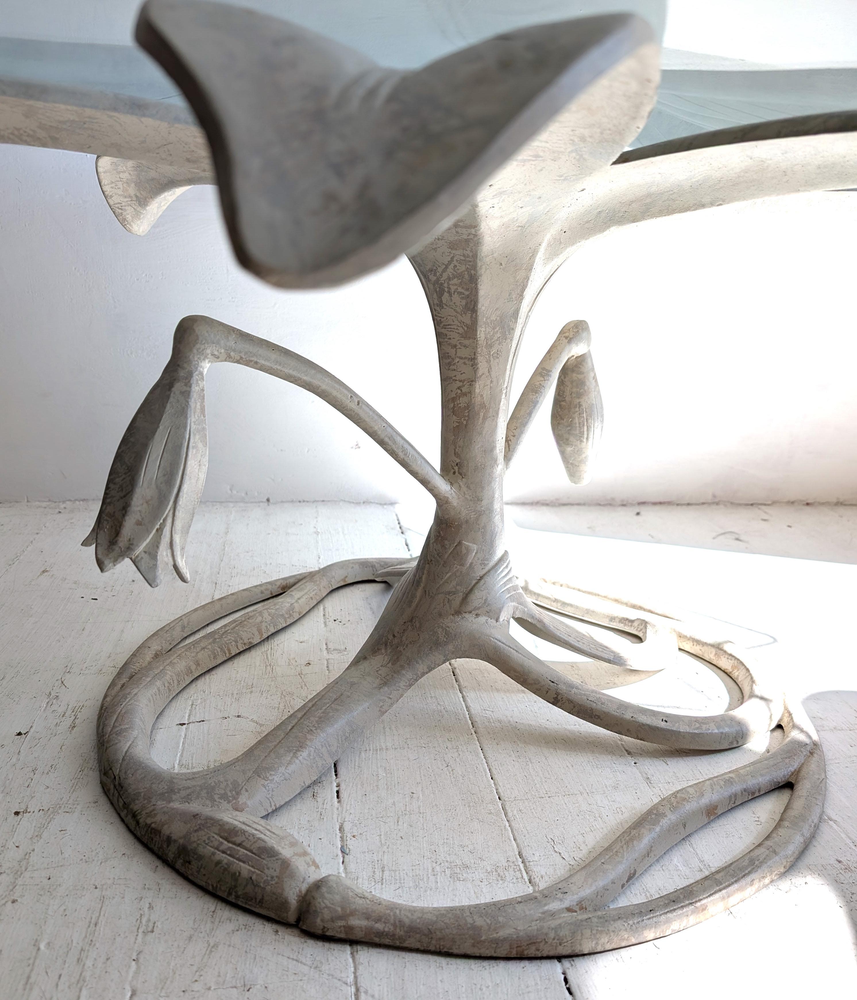 Large vintage midcentury lily flower coffee table by Arthur Court, USA 1970s 4