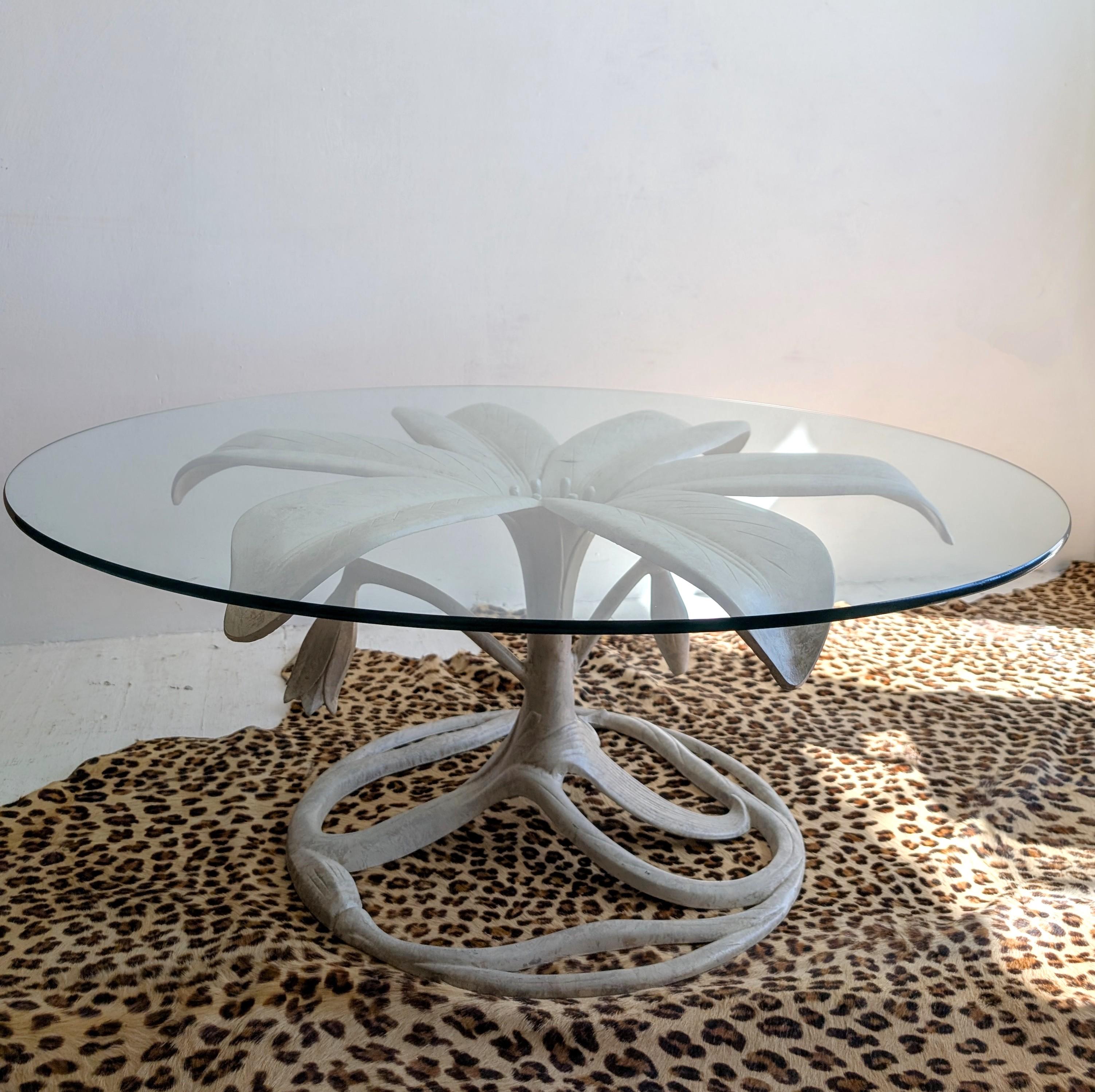 Mid-Century Modern Large vintage midcentury lily flower coffee table by Arthur Court, USA 1970s
