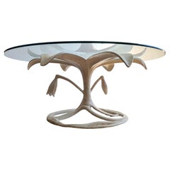 Large vintage midcentury lily flower coffee table by Arthur Court, USA 1970s
