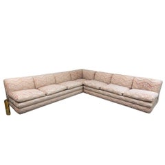 Large Retro Milo Baughman Style Sectional Sofa