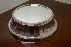 Large Vintage Mirror Top Elkington Silver Plate Wedding Cake Stand