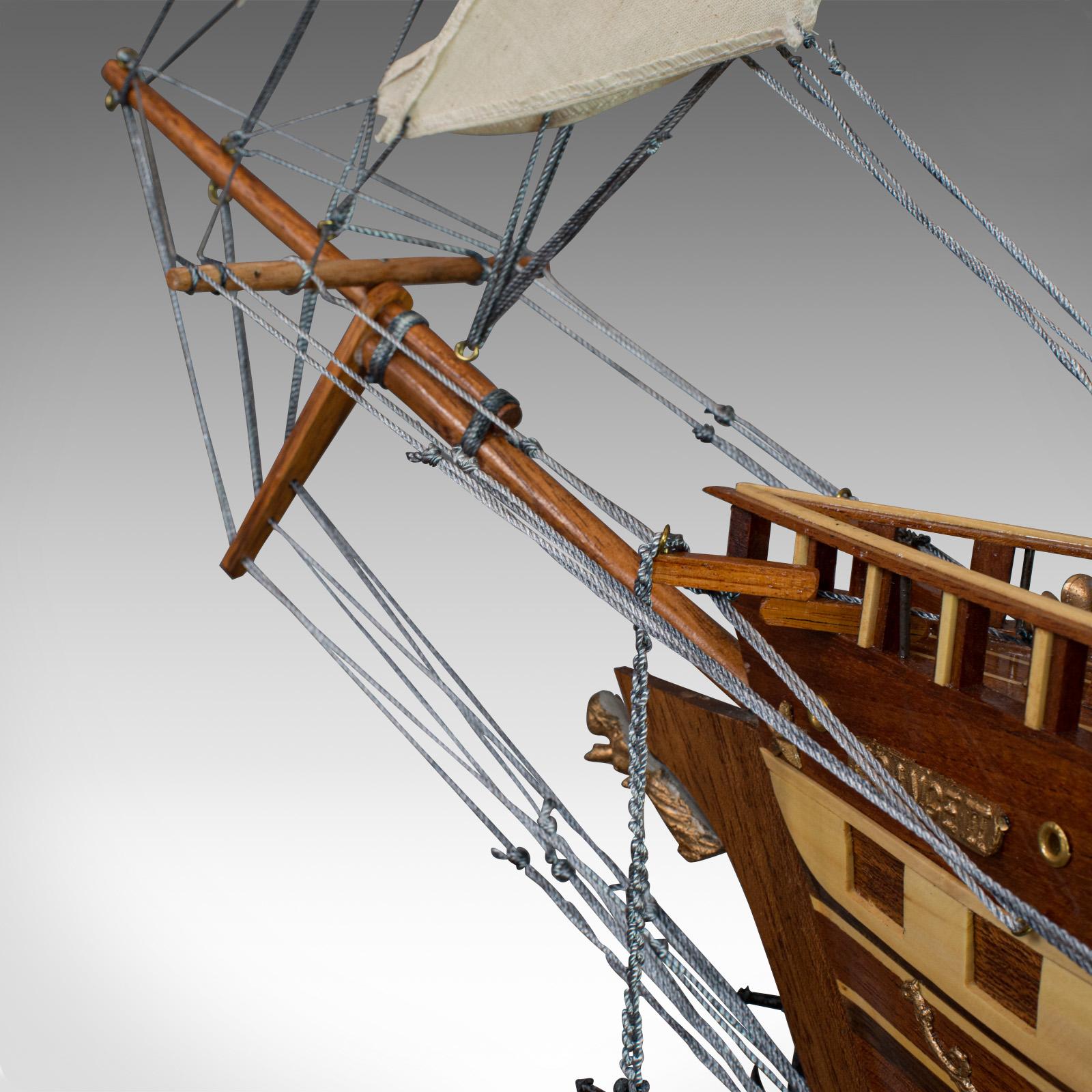 Large Vintage Model, France II, English, Mahogany, Collectible, Ship, Display 3