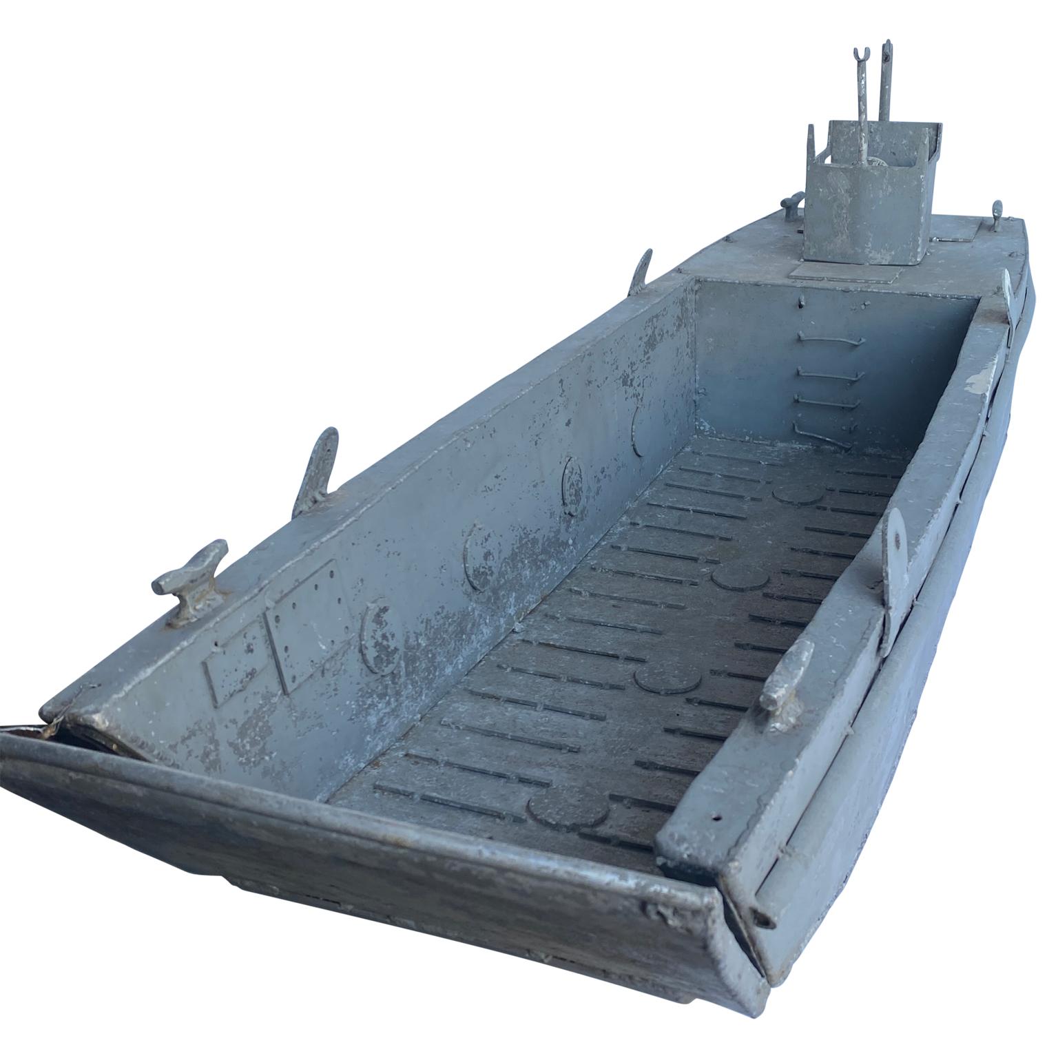 Folk Art Large Vintage Model LCM USN Landing Craft
