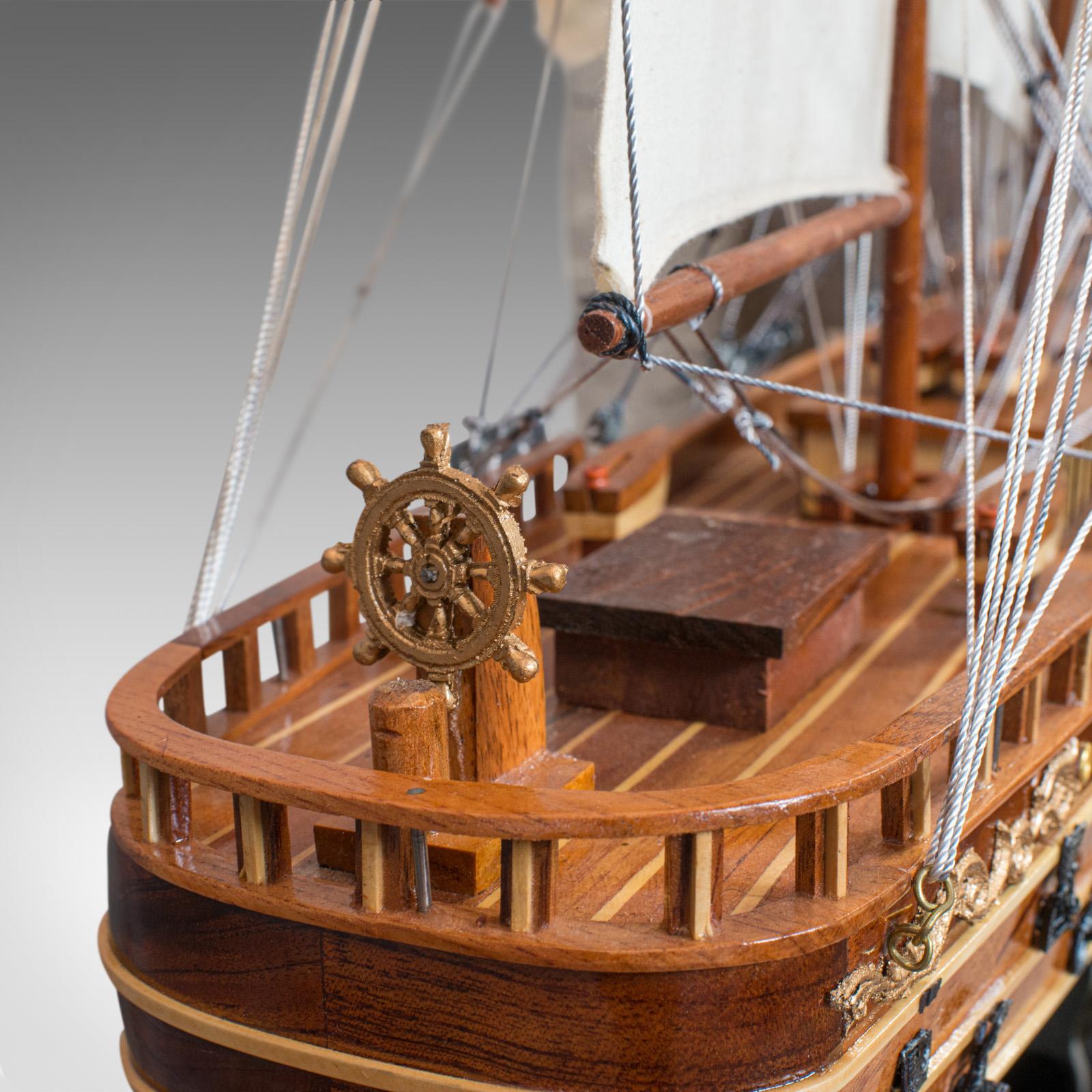 Large Vintage Model Ship, Napoleon, English, Mahogany, Collectible, Display 5