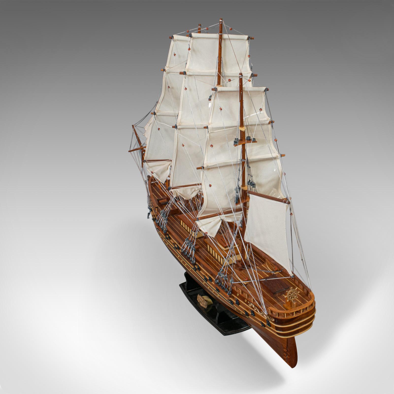 Large Vintage Model Ship, Napoleon, English, Mahogany, Collectible, Display In Good Condition In Hele, Devon, GB
