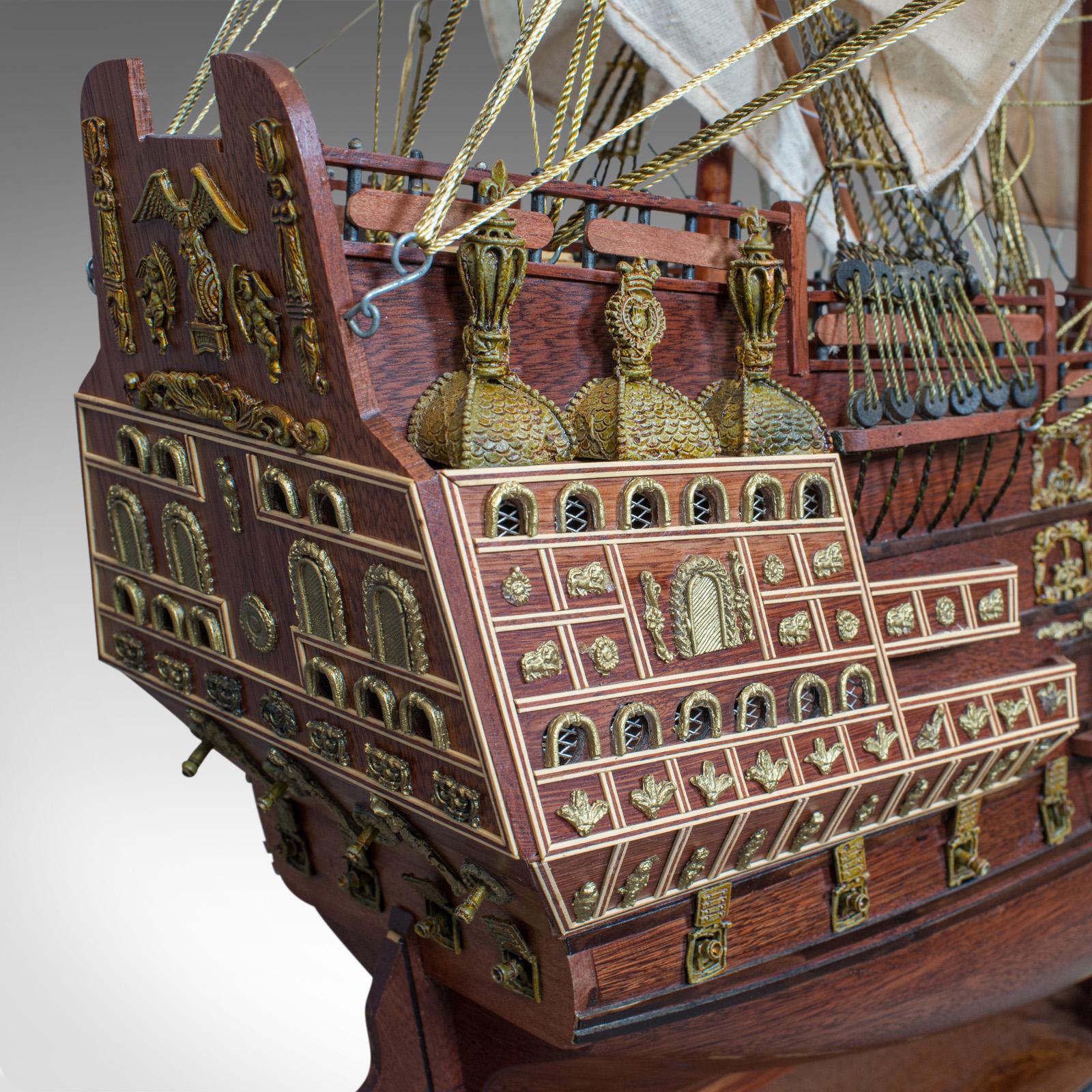 Large Vintage Model, Sovereign of the Seas, English, Mahogany, Collectible, Ship 4