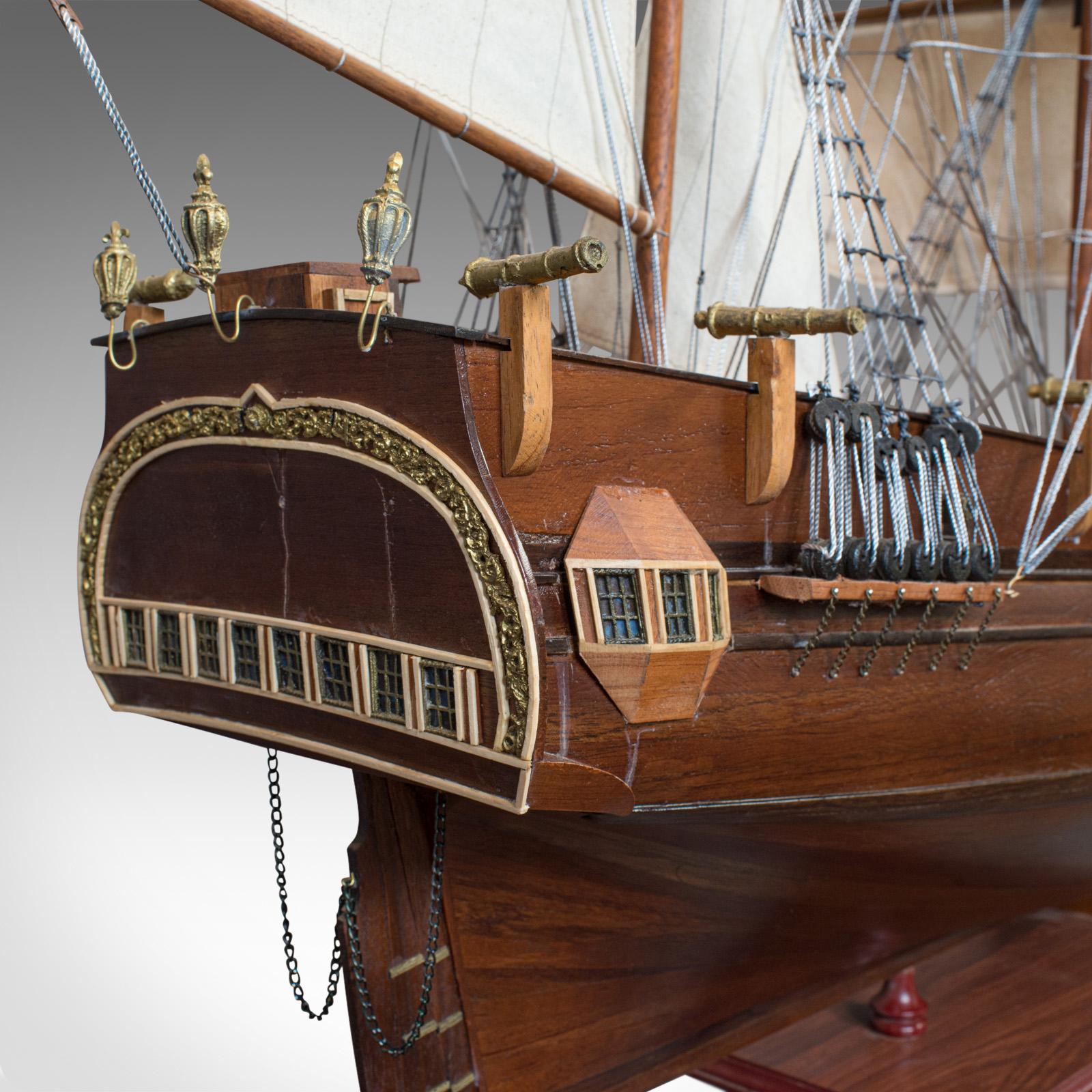Large Vintage Model, the Bounty, English, Mahogany, Collectible, Ship, Display 4