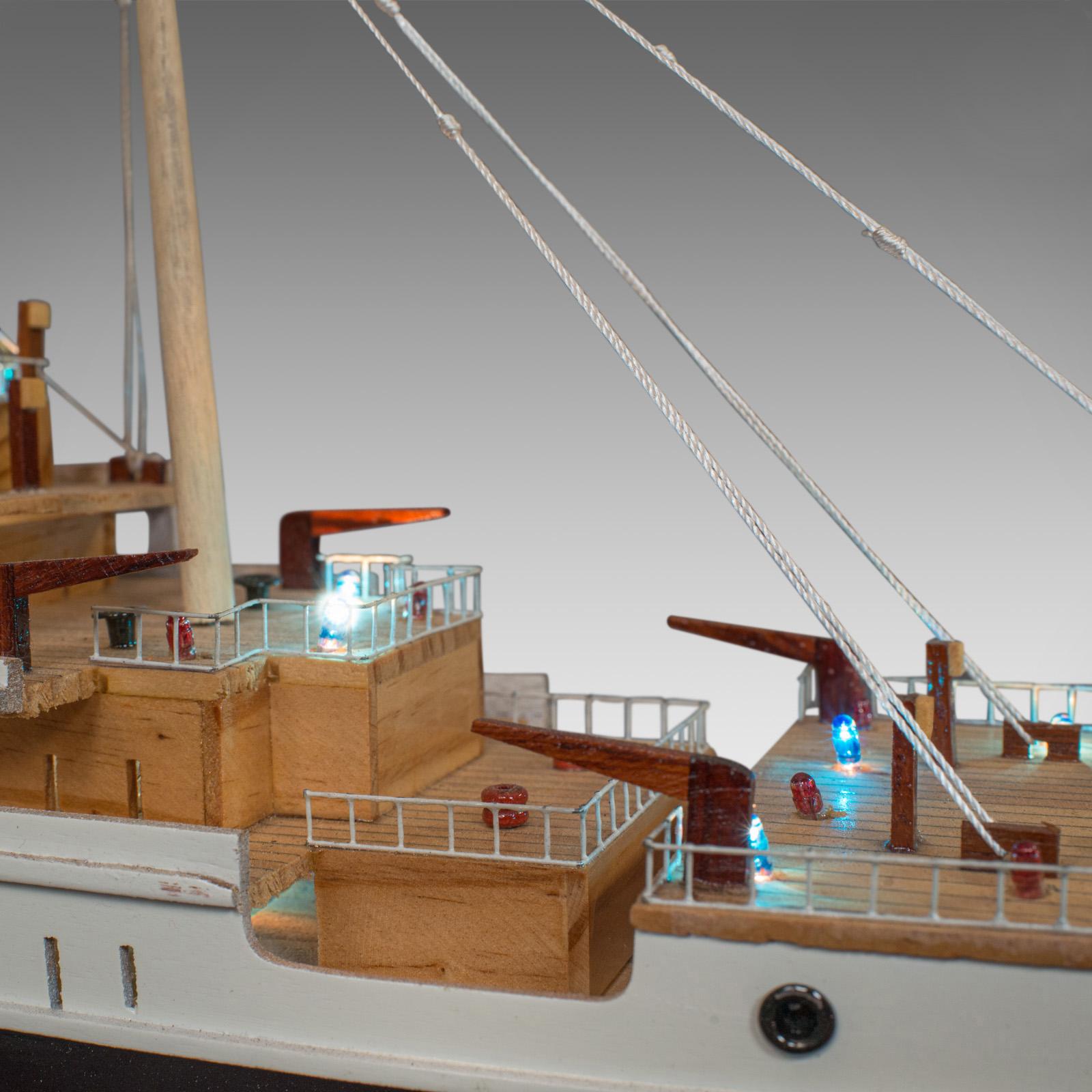 Large Vintage Model Titanic, English, Collectible, Model, Ship, Display, Lights 3