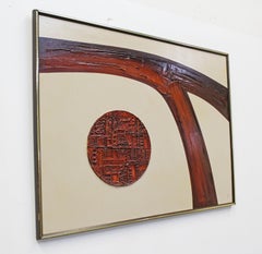 Großes abstraktes Ölgemälde auf Leinwand, Moderne, 3D, strukturiert