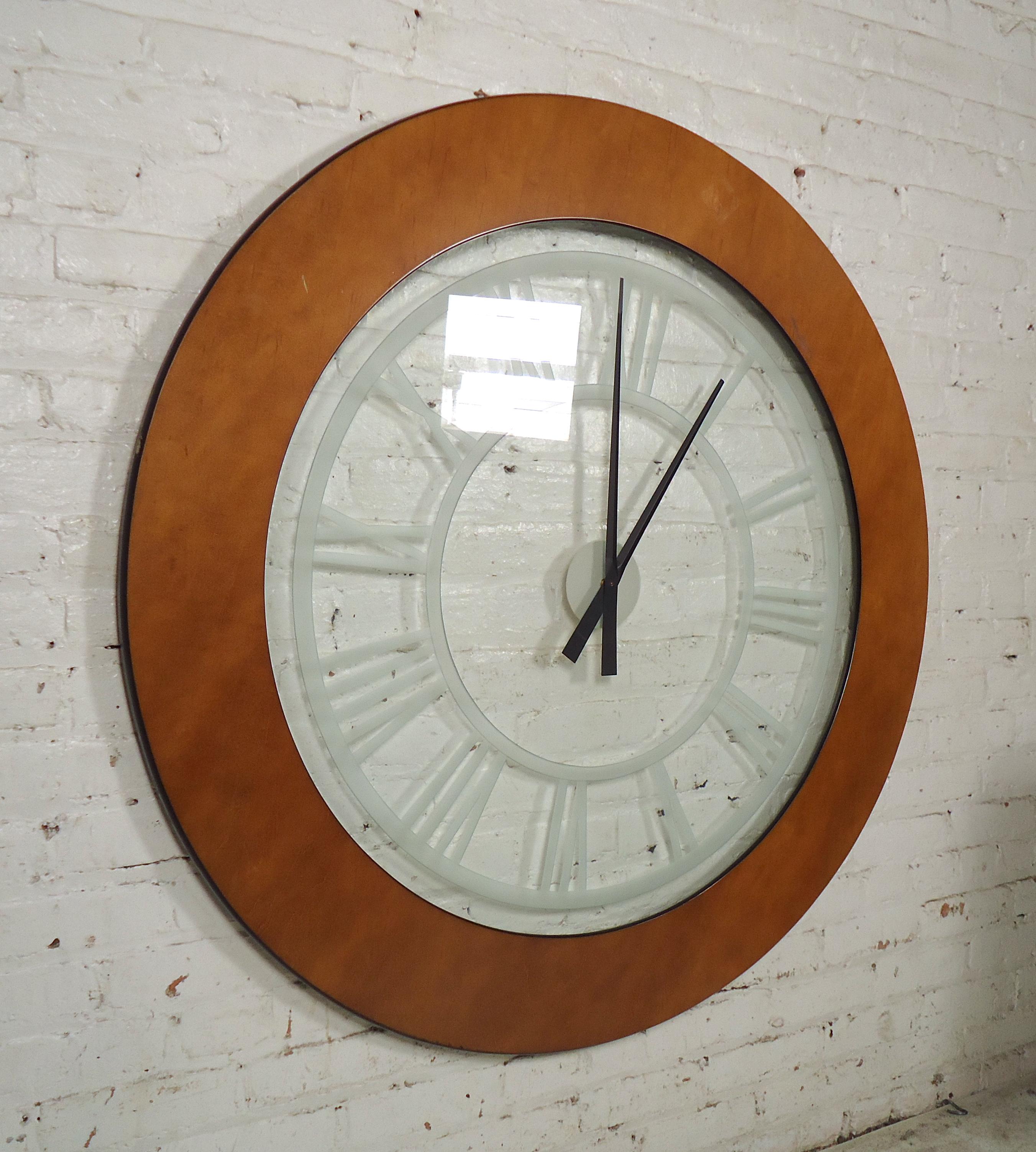 Mid-Century Modern Large Vintage Modern Style Wall Clock For Sale