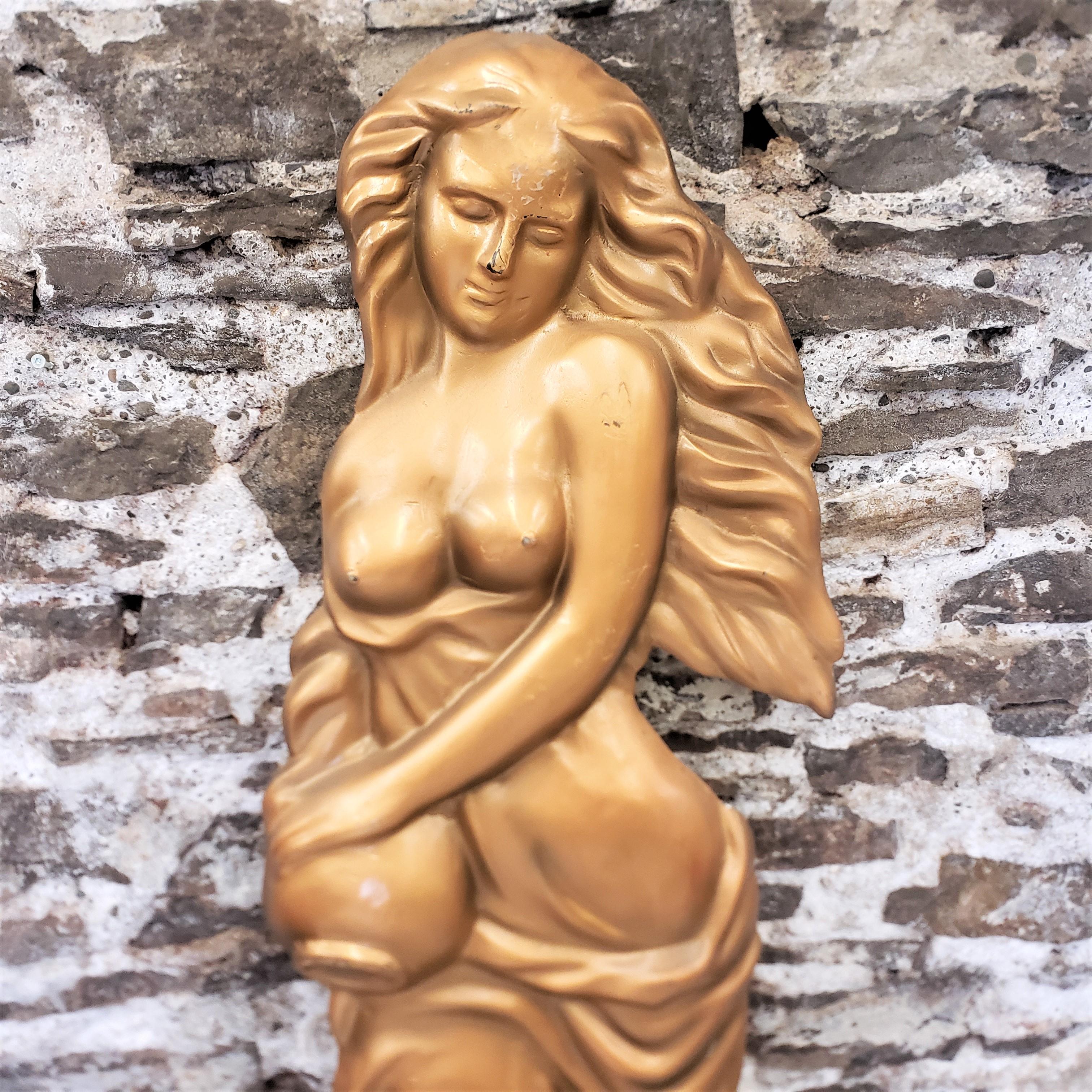 Neoclassical Revival Large Vintage Molded Semi-Nude Neoclassical Styled Female Relief Wall Sculpture For Sale