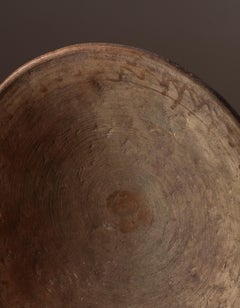 Large Vintage Moroccan Draa Valley Terracotta Serving Dish with Raised Foot