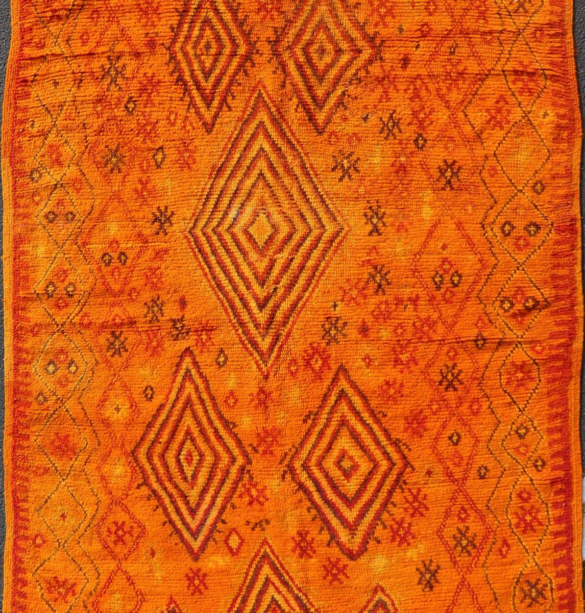 Vintage Moroccan Gallery Rug with Tribal Design by Keivan Woven Arts  For Sale 4