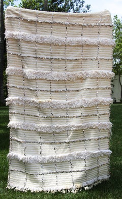 Large Vintage Moroccan Handcrafted Tribal Wedding Blanket Throw with Sequins