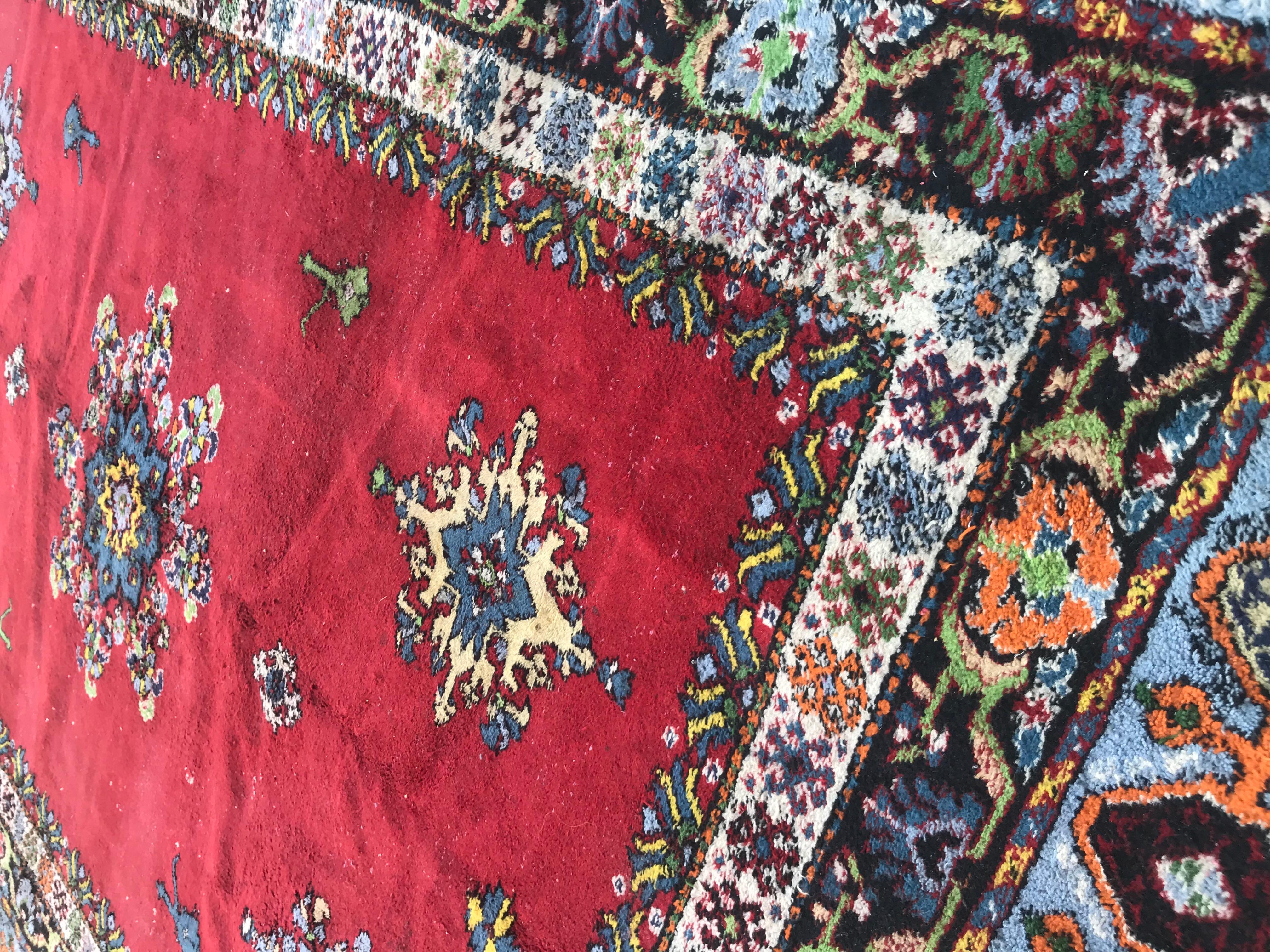 Large Vintage Moroccan Rabat Rug 4